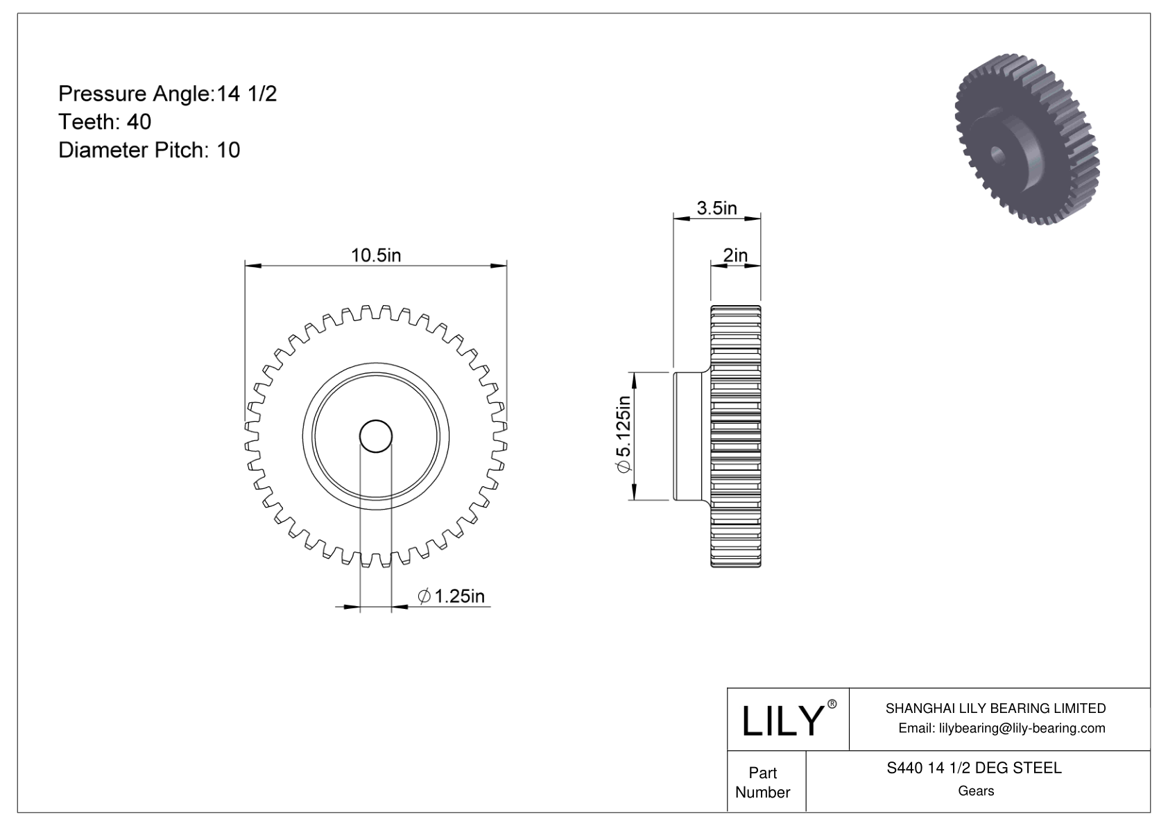 S440 14 1/2 DEG STEEL 正齿轮 cad drawing