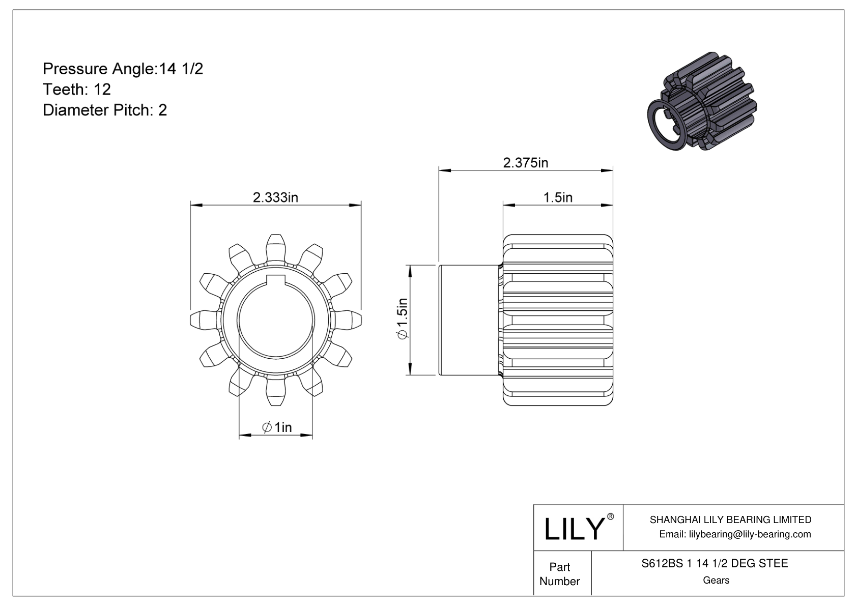 S612BS 1 14 1/2 DEG STEE 正齿轮 cad drawing