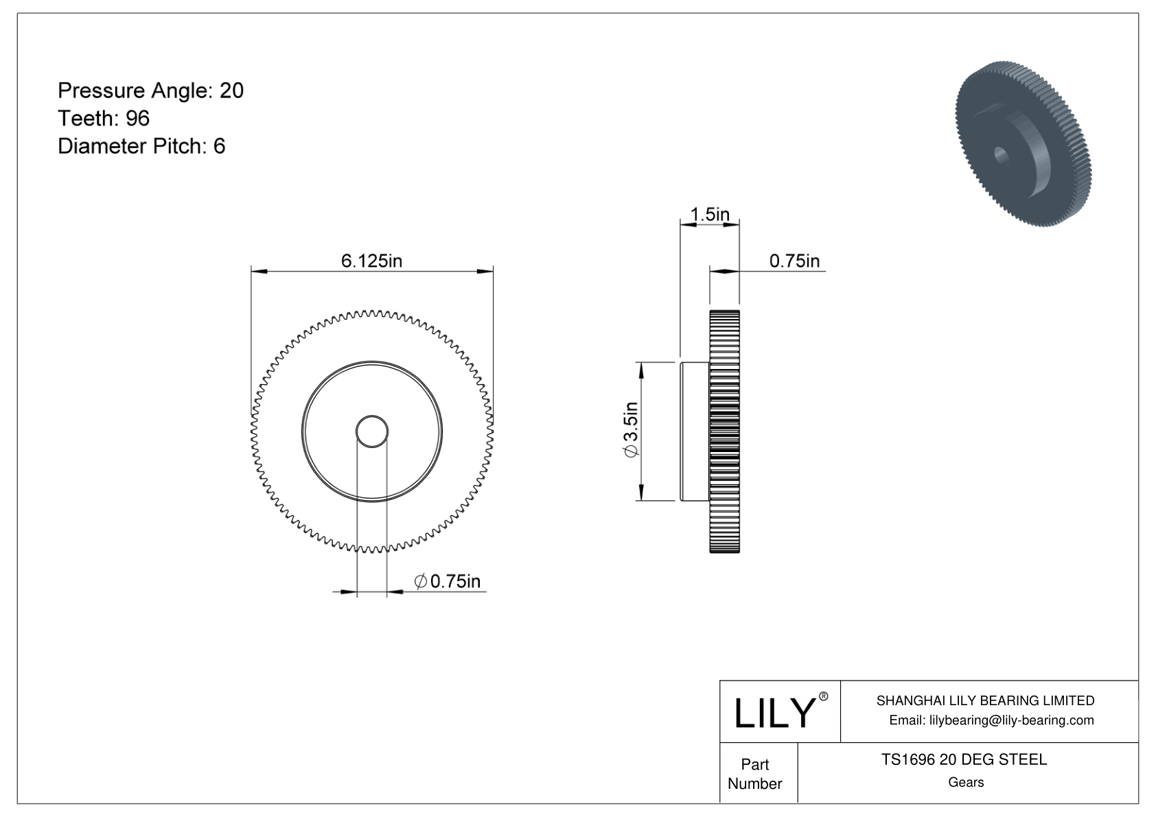 TS1696 20 DEG STEEL 正齿轮 cad drawing