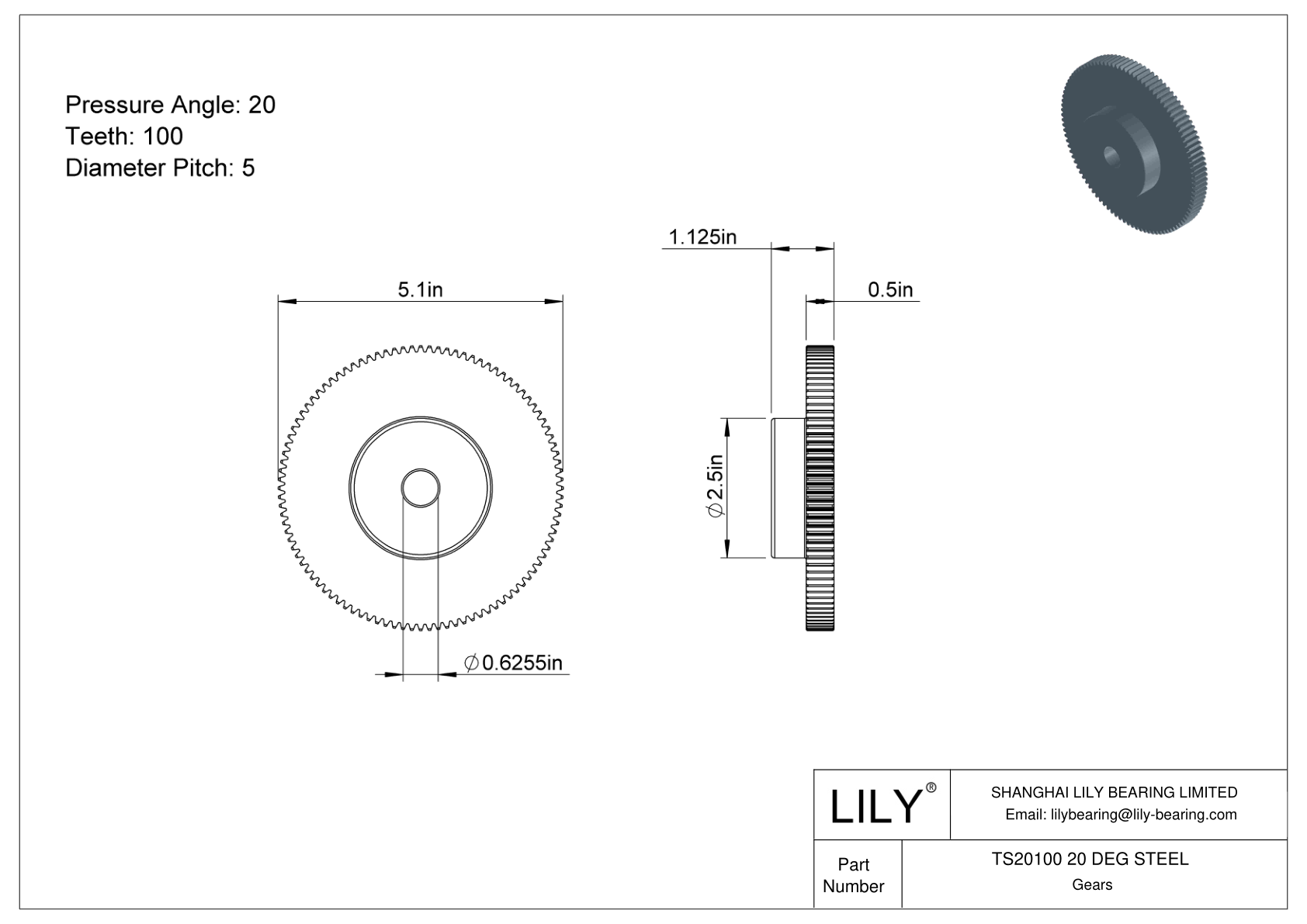 TS20100 20 DEG STEEL 正齿轮 cad drawing