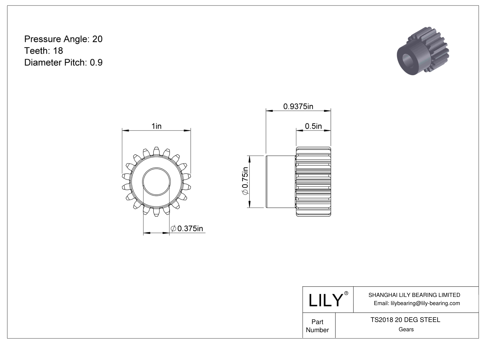 TS2018 20 DEG STEEL 正齿轮 cad drawing