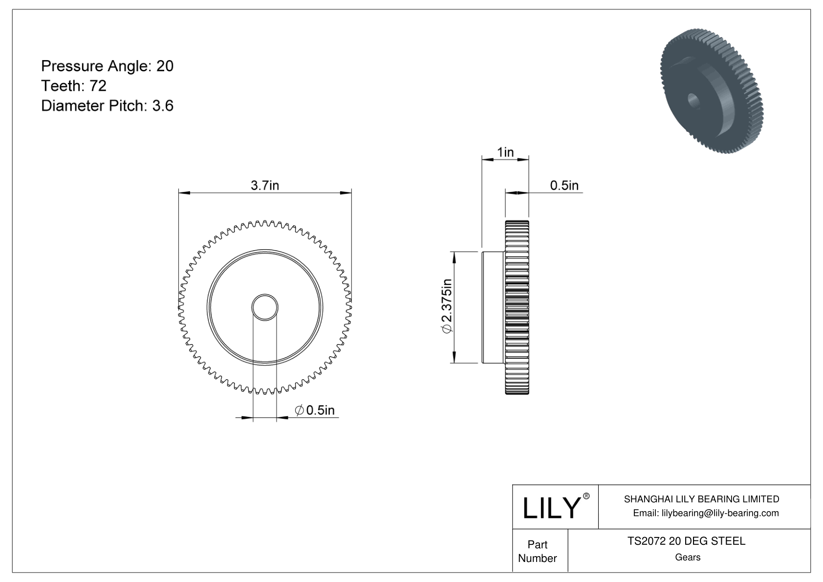 TS2072 20 DEG STEEL Engranajes rectos cad drawing