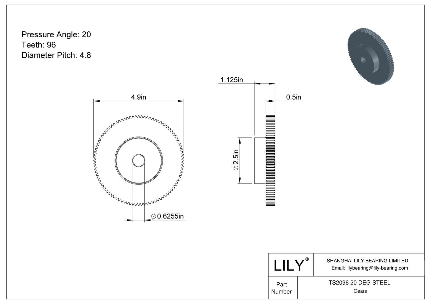 TS2096 20 DEG STEEL Engranajes rectos cad drawing