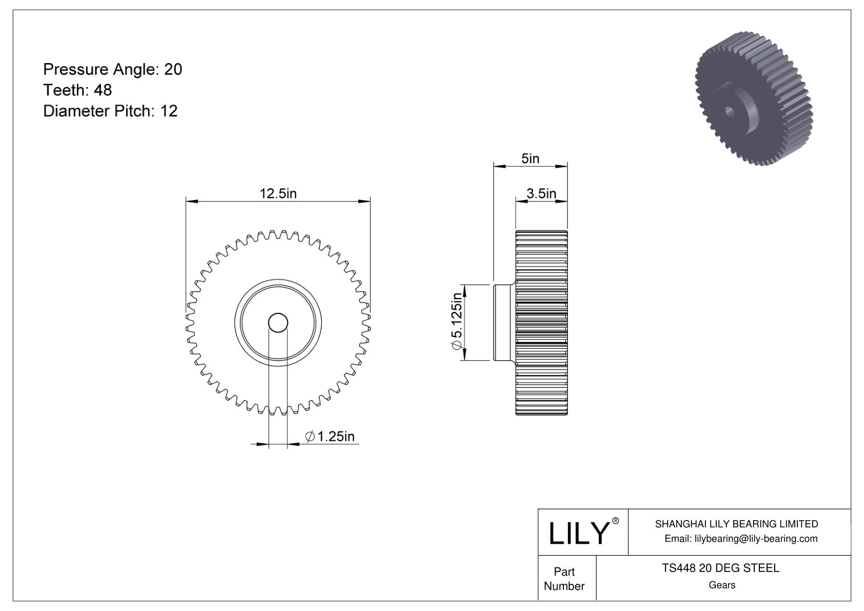 TS448 20 DEG STEEL 正齿轮 cad drawing