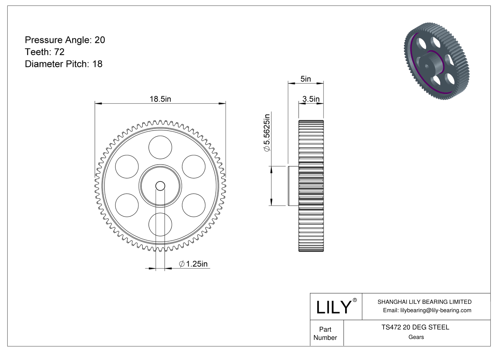 TS472 20 DEG STEEL 正齿轮 cad drawing