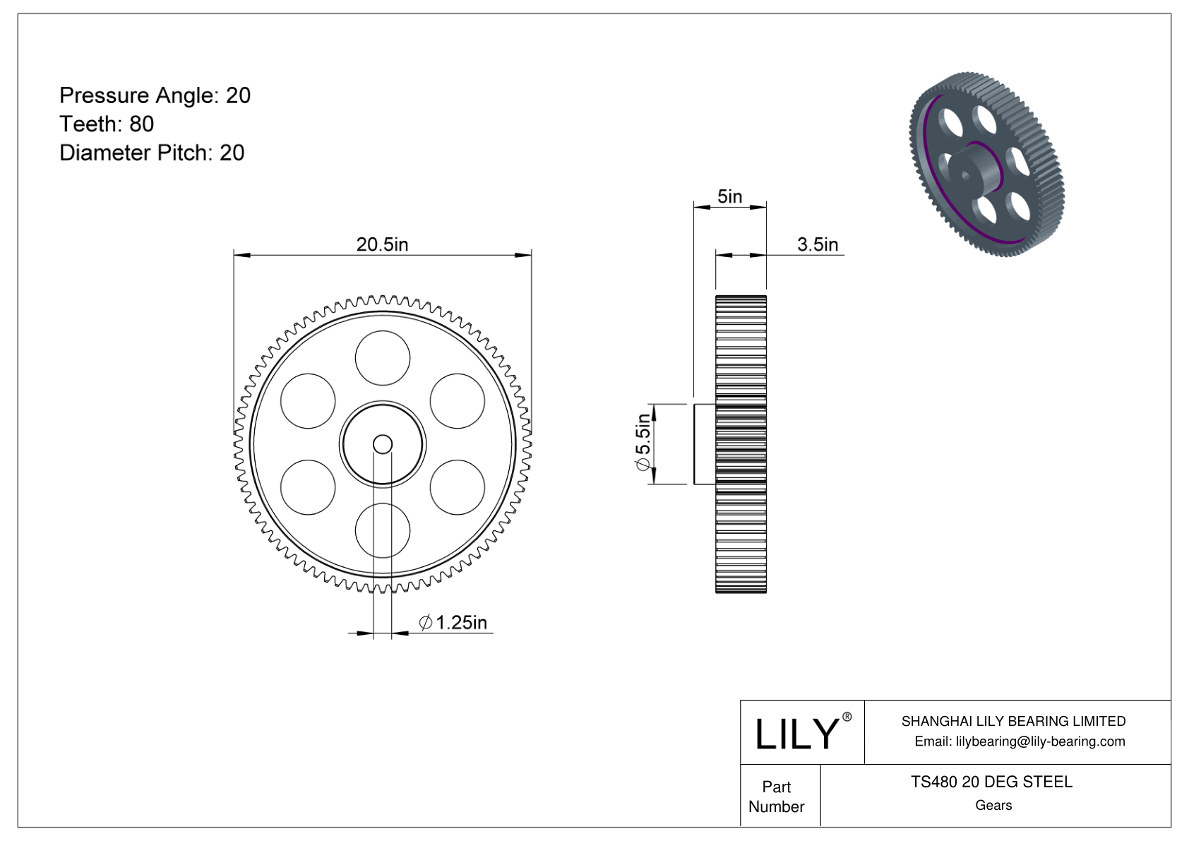 TS480 20 DEG STEEL 正齿轮 cad drawing