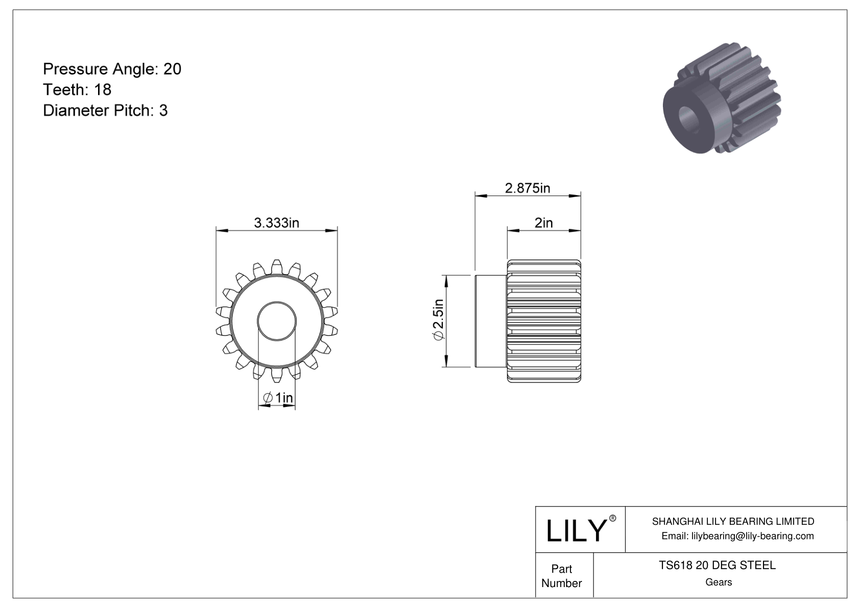 TS618 20 DEG STEEL 正齿轮 cad drawing