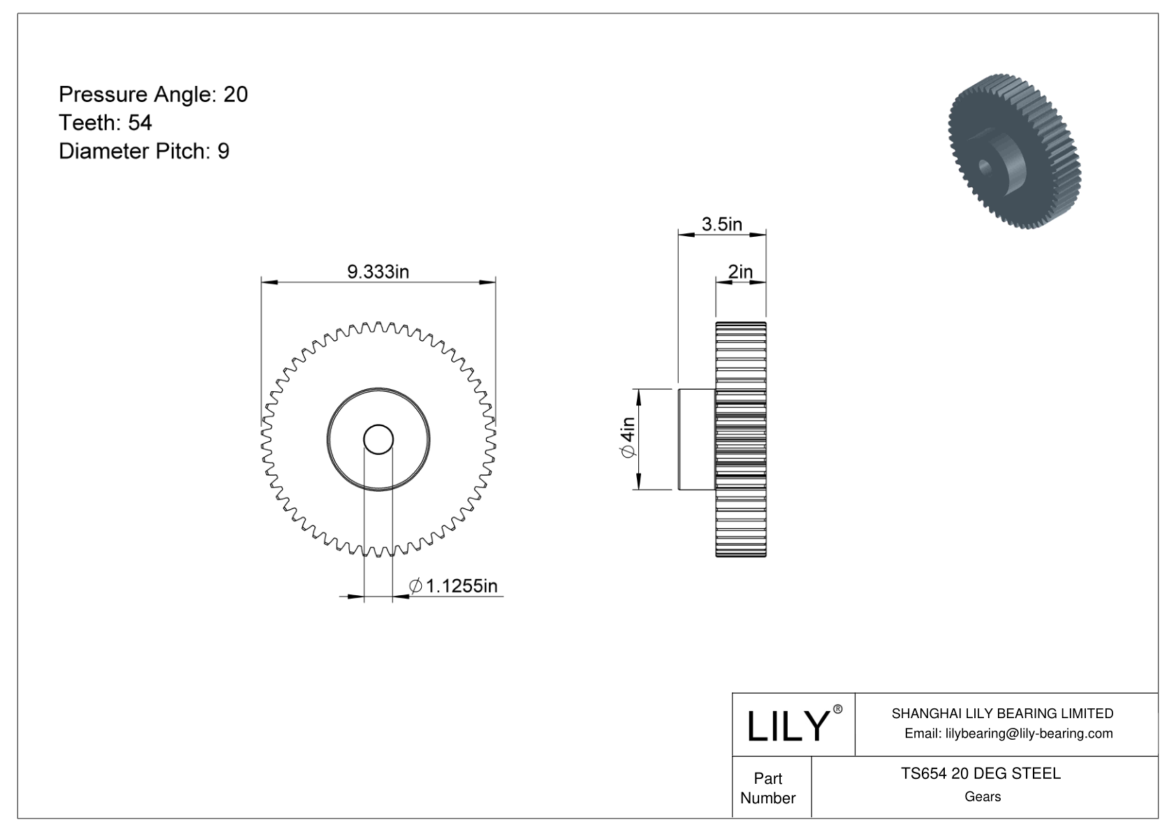 TS654 20 DEG STEEL 正齿轮 cad drawing