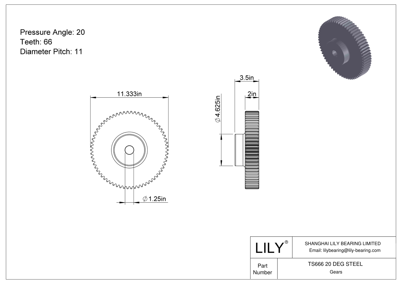 TS666 20 DEG STEEL Engranajes rectos cad drawing