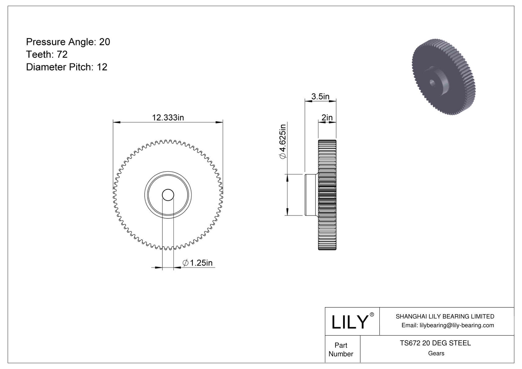 TS672 20 DEG STEEL Engranajes rectos cad drawing