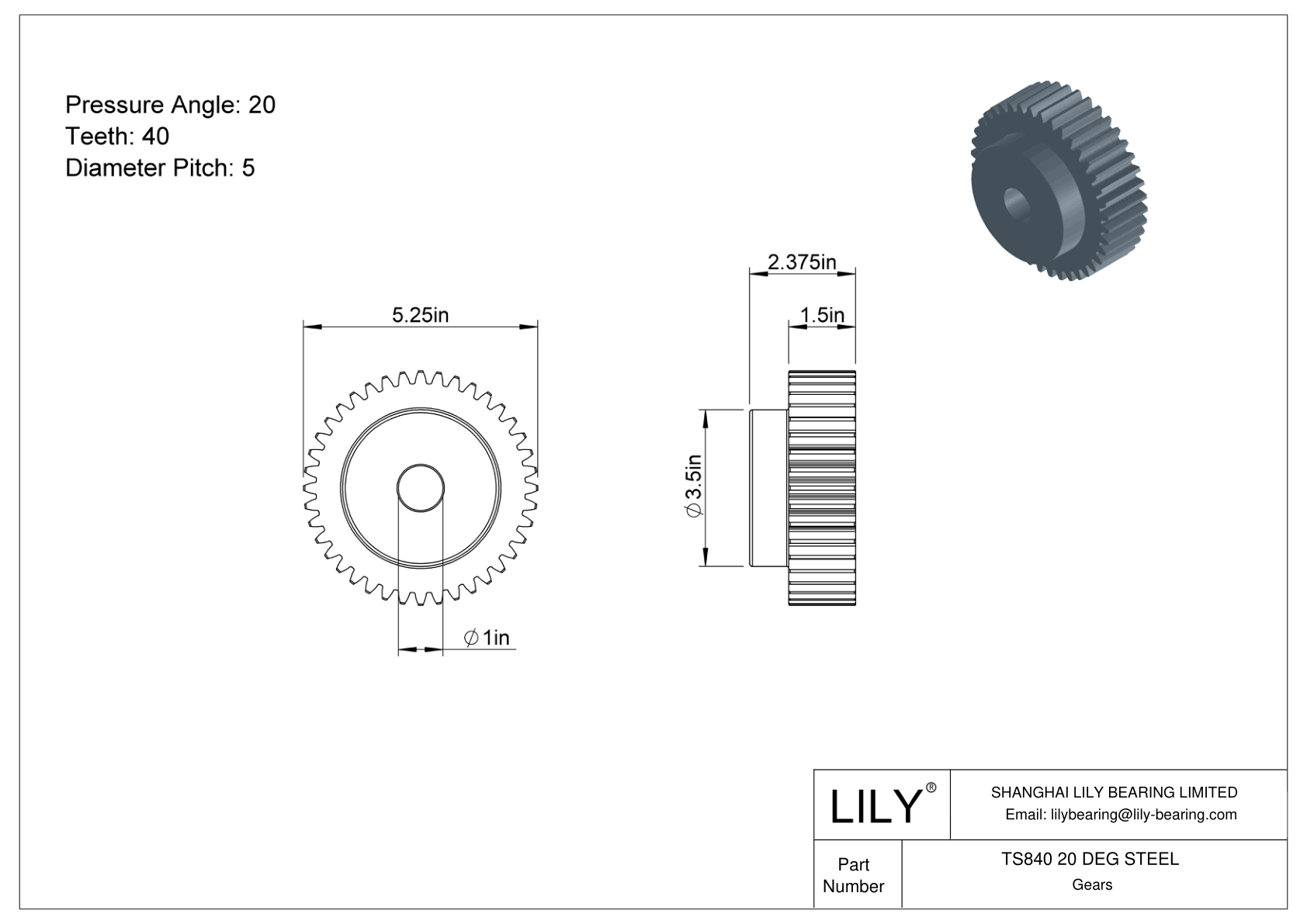 TS840 20 DEG STEEL 正齿轮 cad drawing