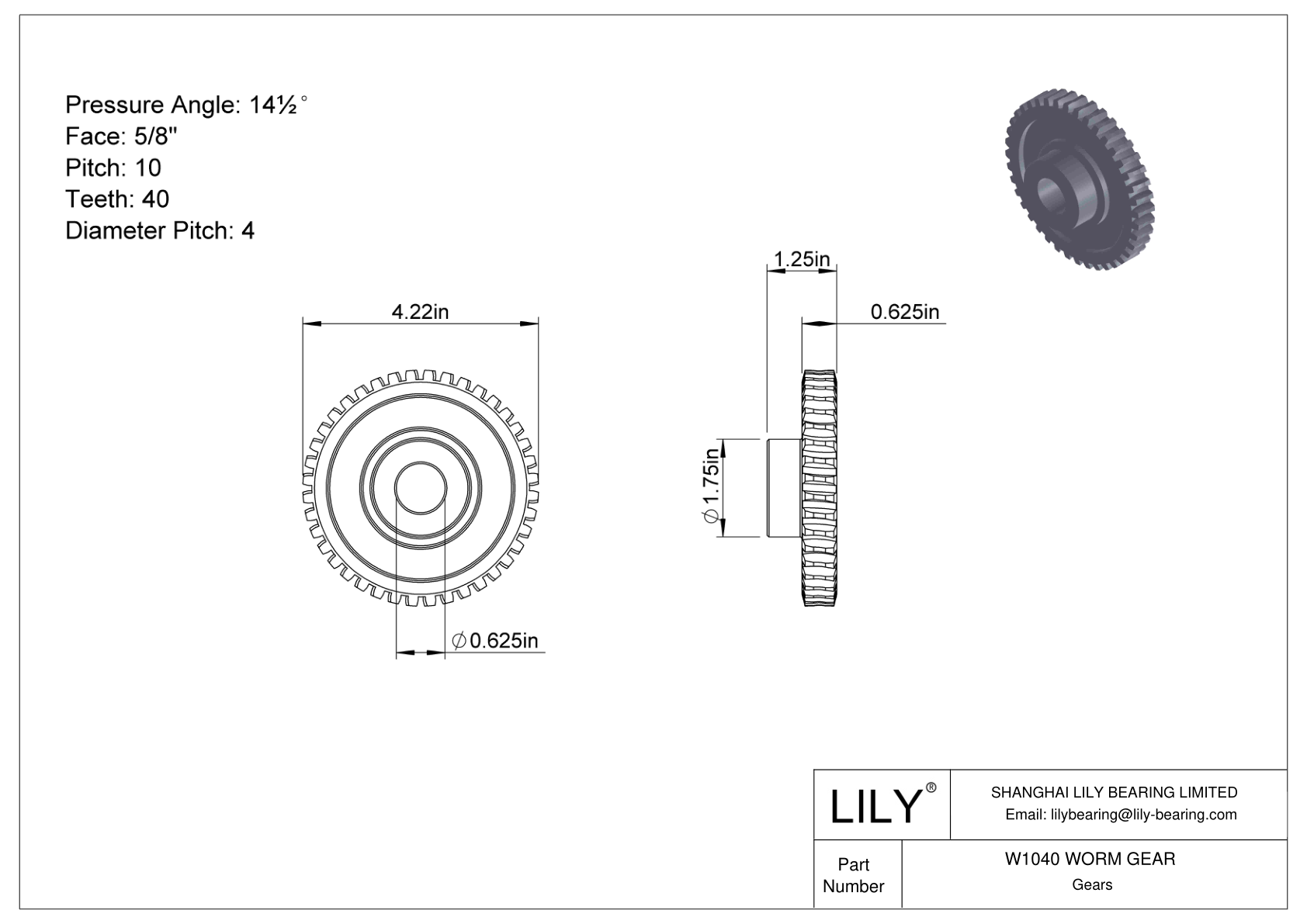 W1040 WORM GEAR Gusanos y lombrices cad drawing