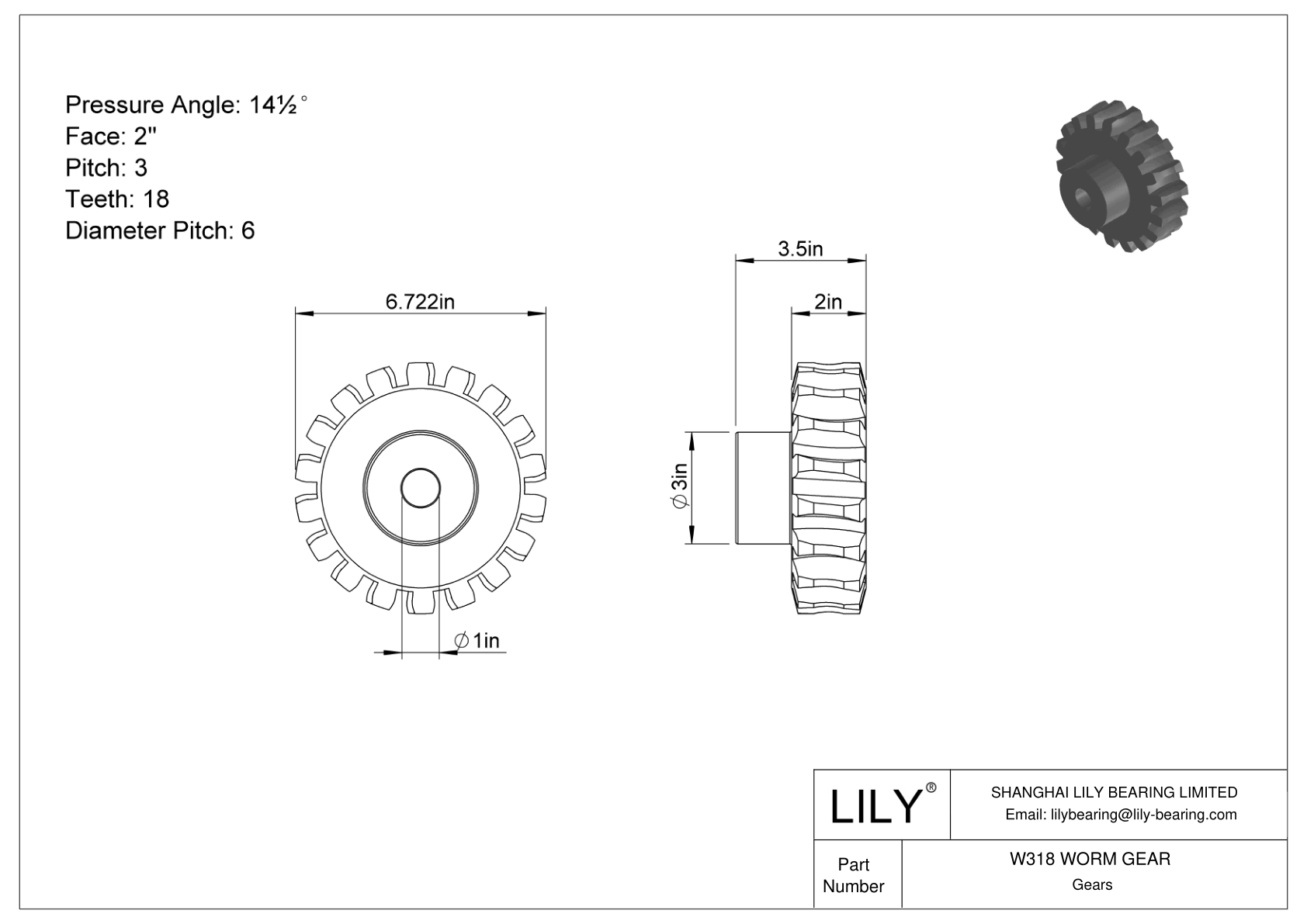 W318 WORM GEAR Gusanos y lombrices cad drawing