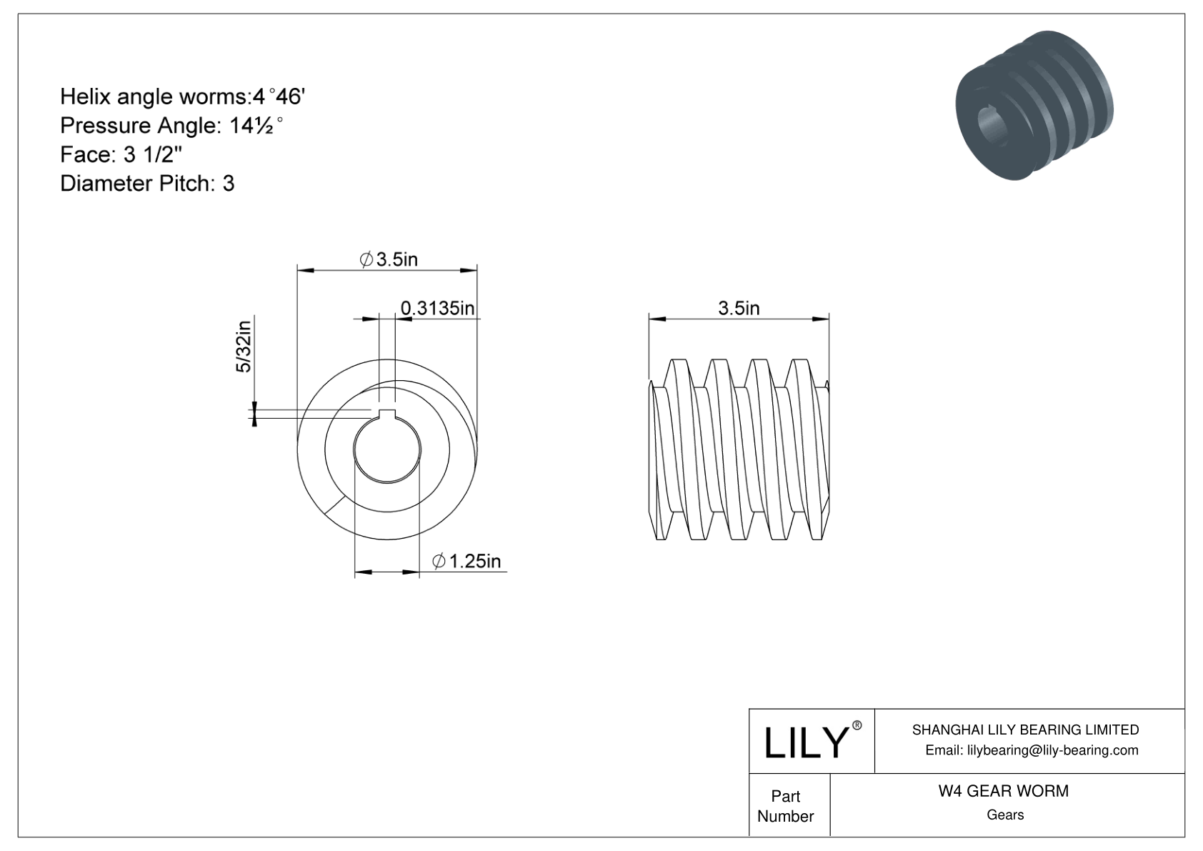 W4 GEAR WORM Gusanos y lombrices cad drawing