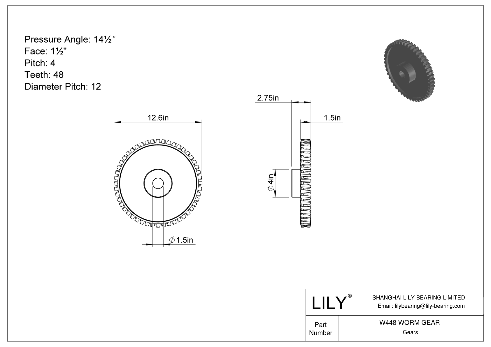 W448 WORM GEAR 蠕虫和蠕虫齿轮 cad drawing