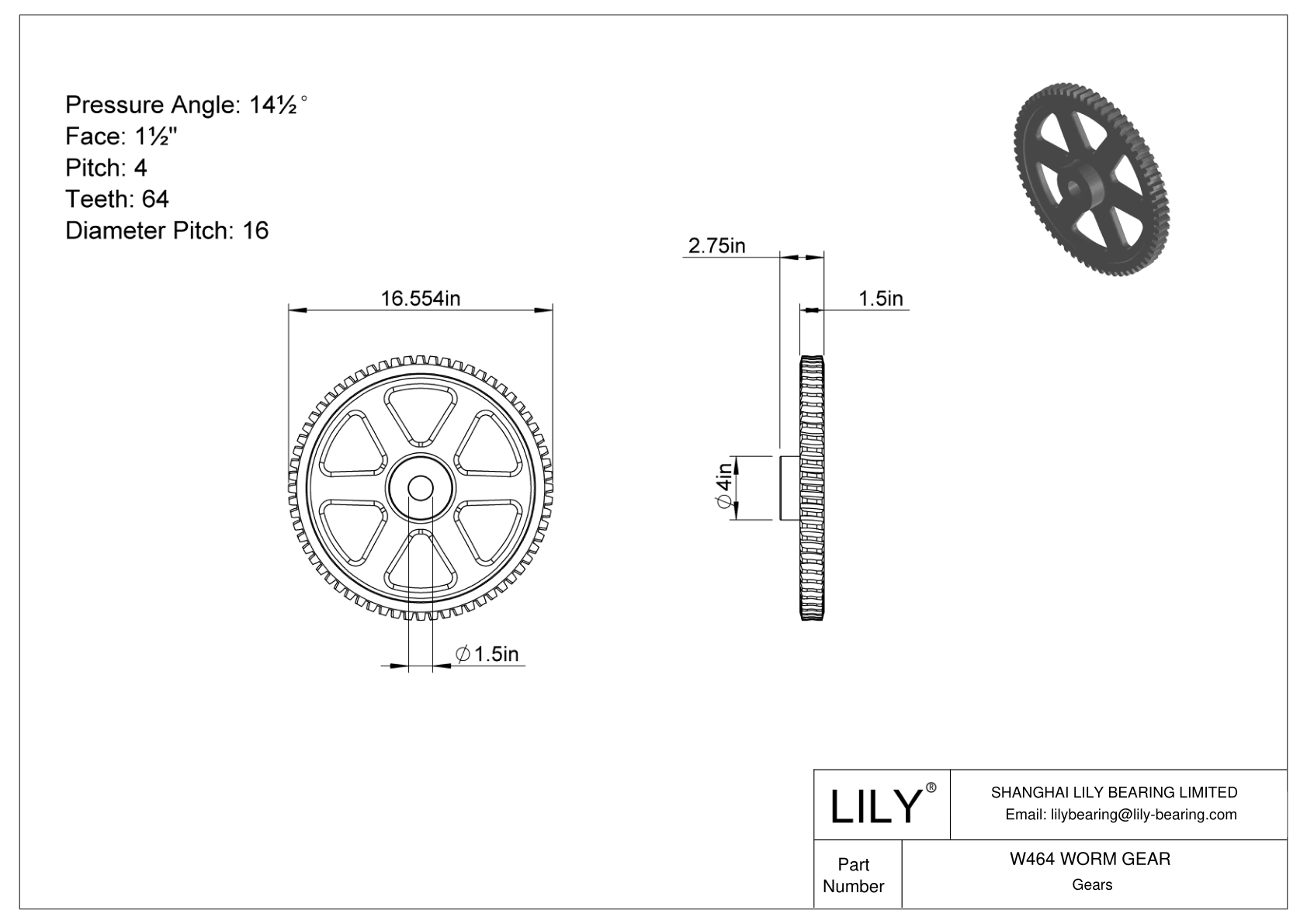 W464 WORM GEAR 蠕虫和蠕虫齿轮 cad drawing