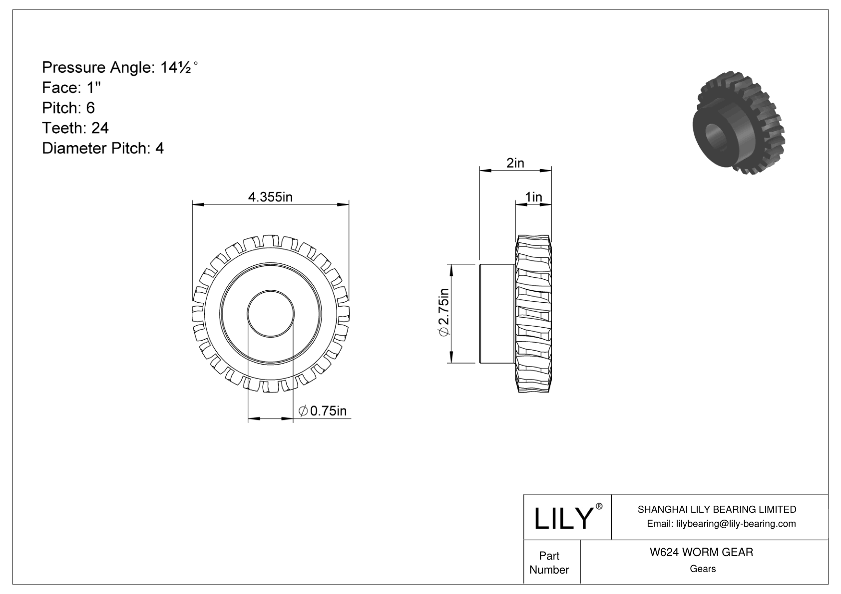 W624 WORM GEAR Gusanos y lombrices cad drawing