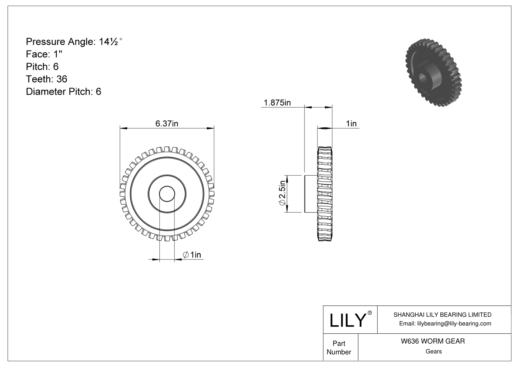 W636 WORM GEAR Gusanos y lombrices cad drawing