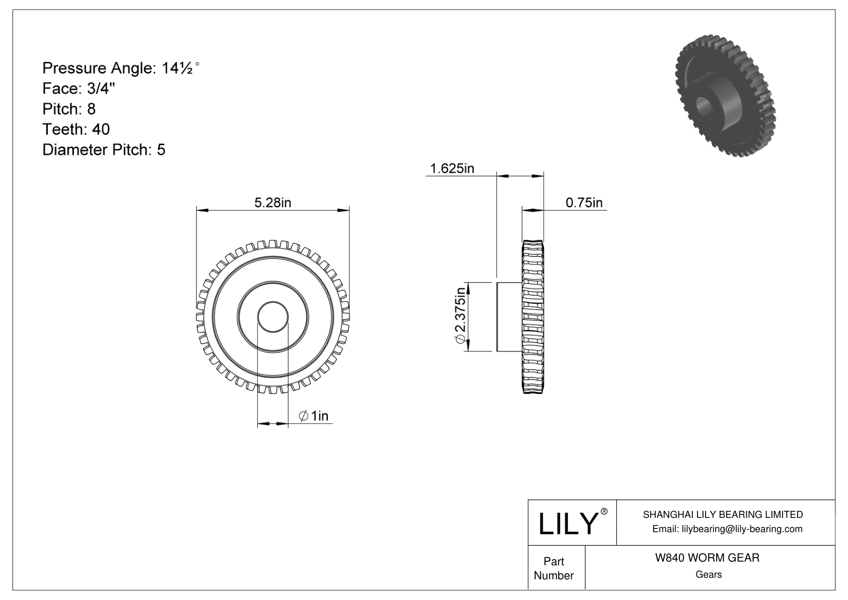 W840 WORM GEAR Gusanos y lombrices cad drawing