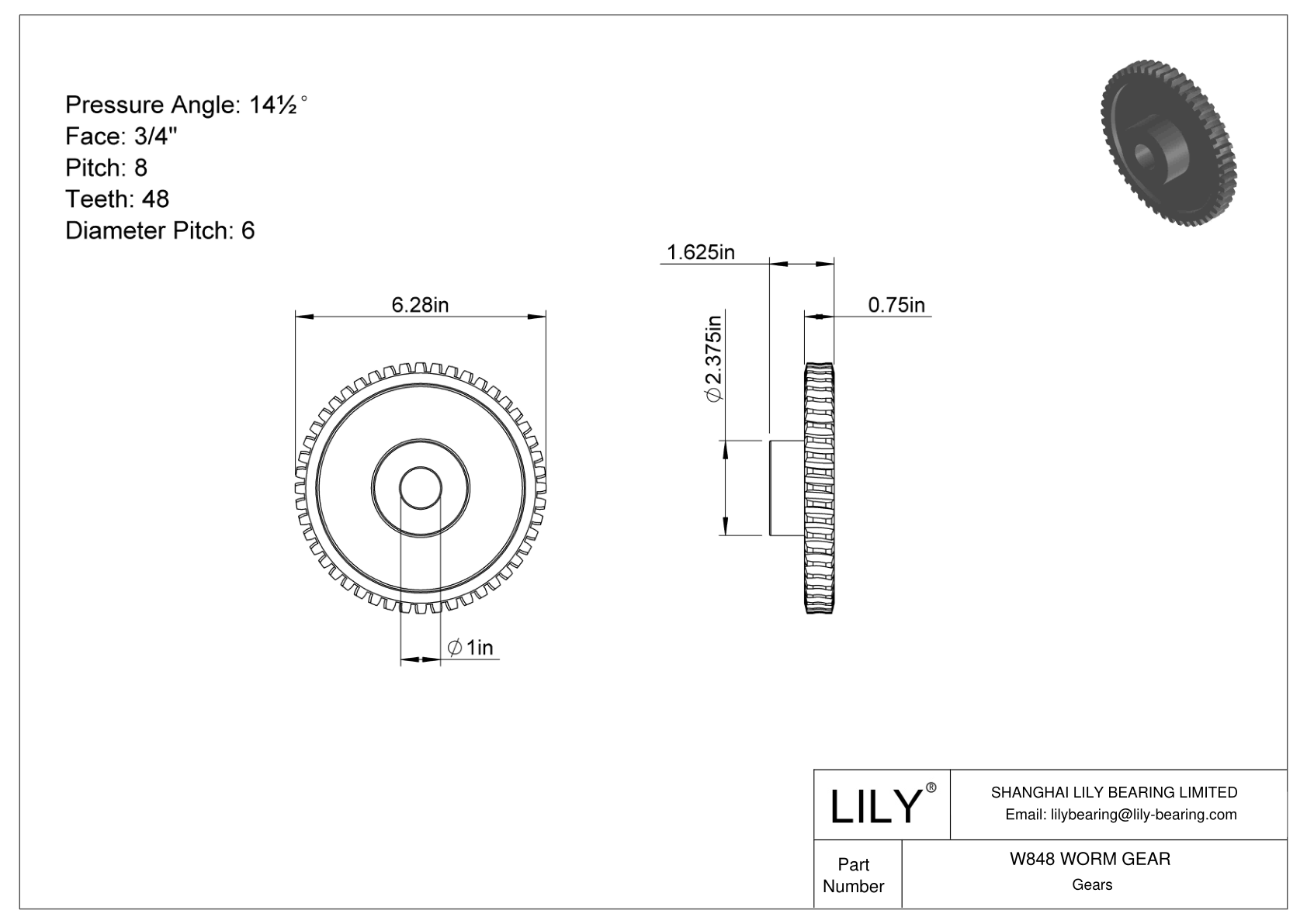 W848 WORM GEAR 蠕虫和蠕虫齿轮 cad drawing