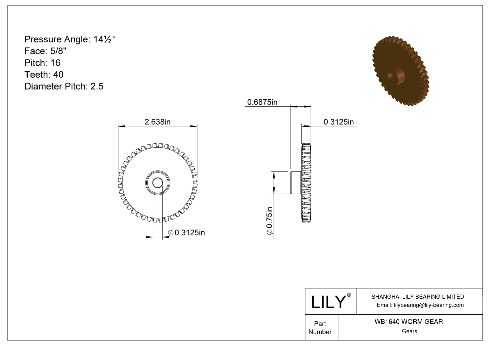 WB1640 WORM GEAR 蠕虫和蠕虫齿轮 cad drawing