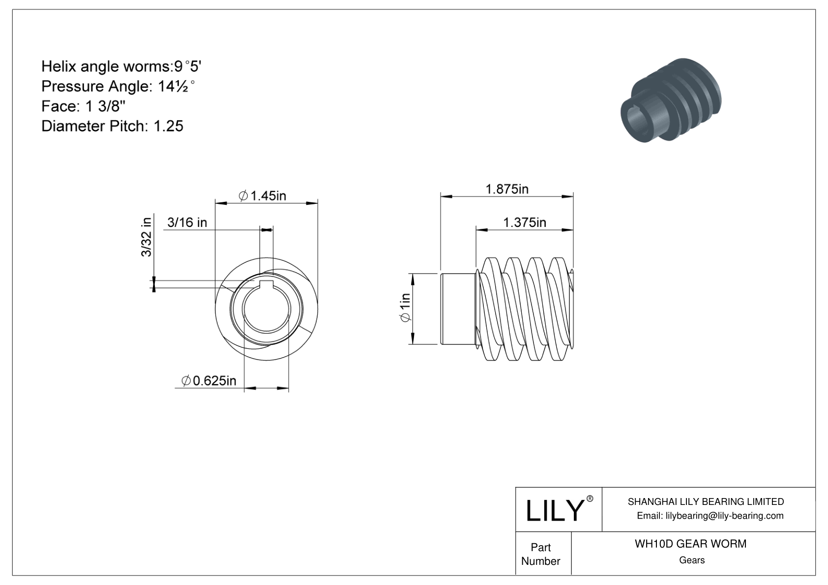 WH10D GEAR WORM 蠕虫和蠕虫齿轮 cad drawing