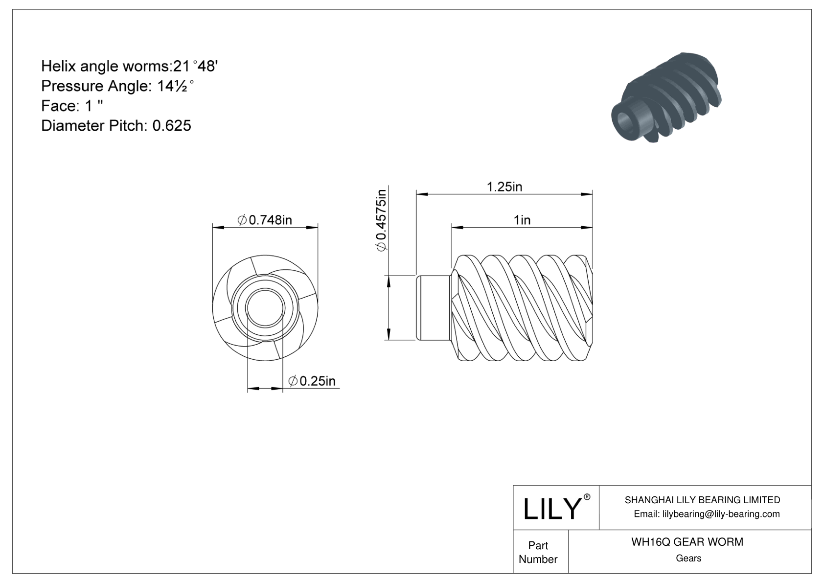 WH16Q GEAR WORM Worms and Worm Gears cad drawing