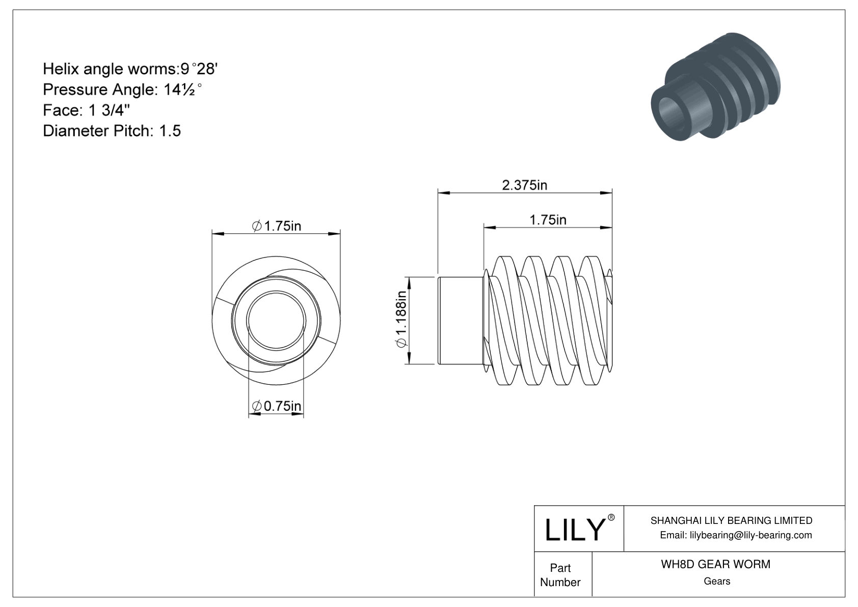 WH8D GEAR WORM 蠕虫和蠕虫齿轮 cad drawing