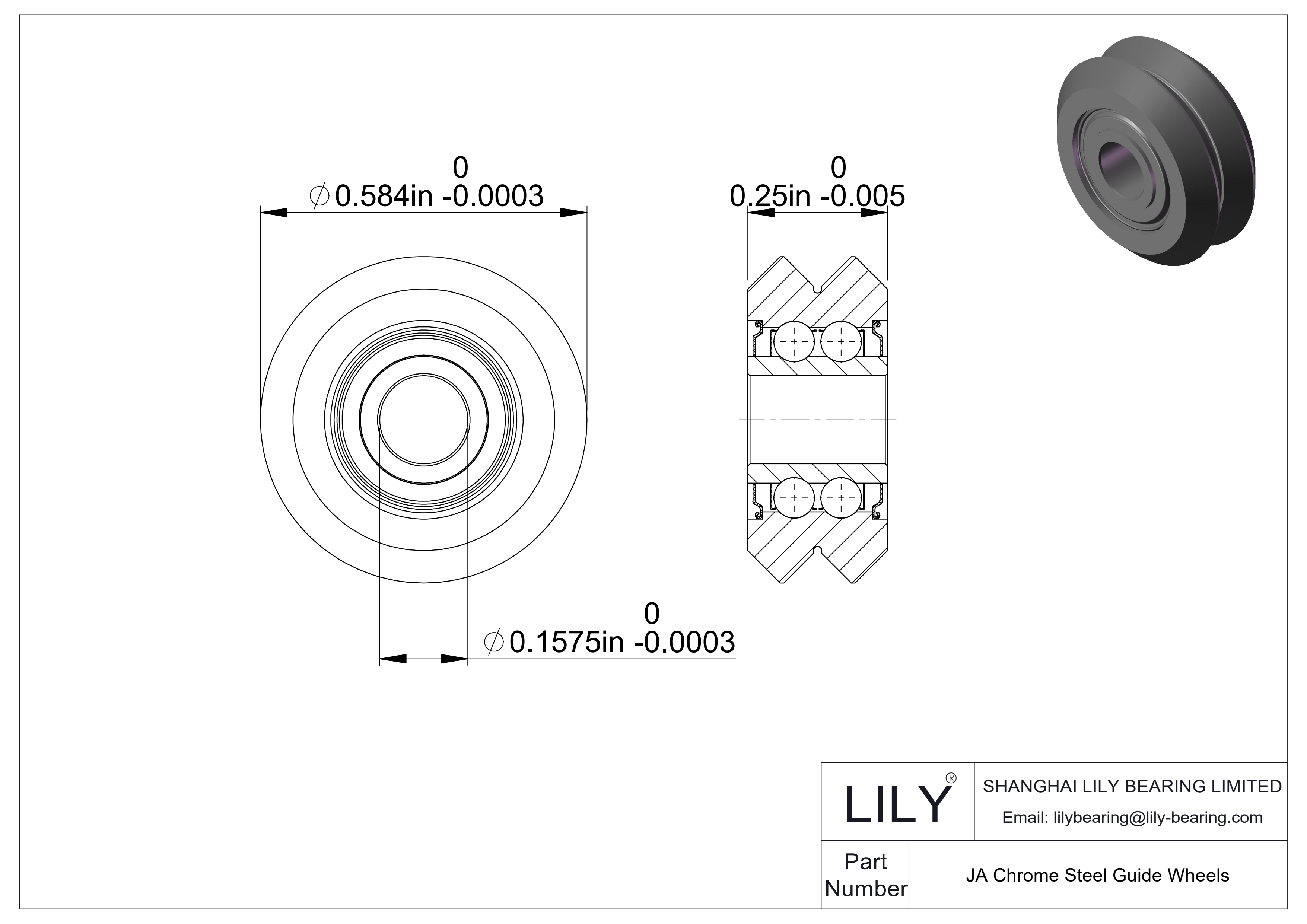 JA Chrome Steel Guide Wheels cad drawing