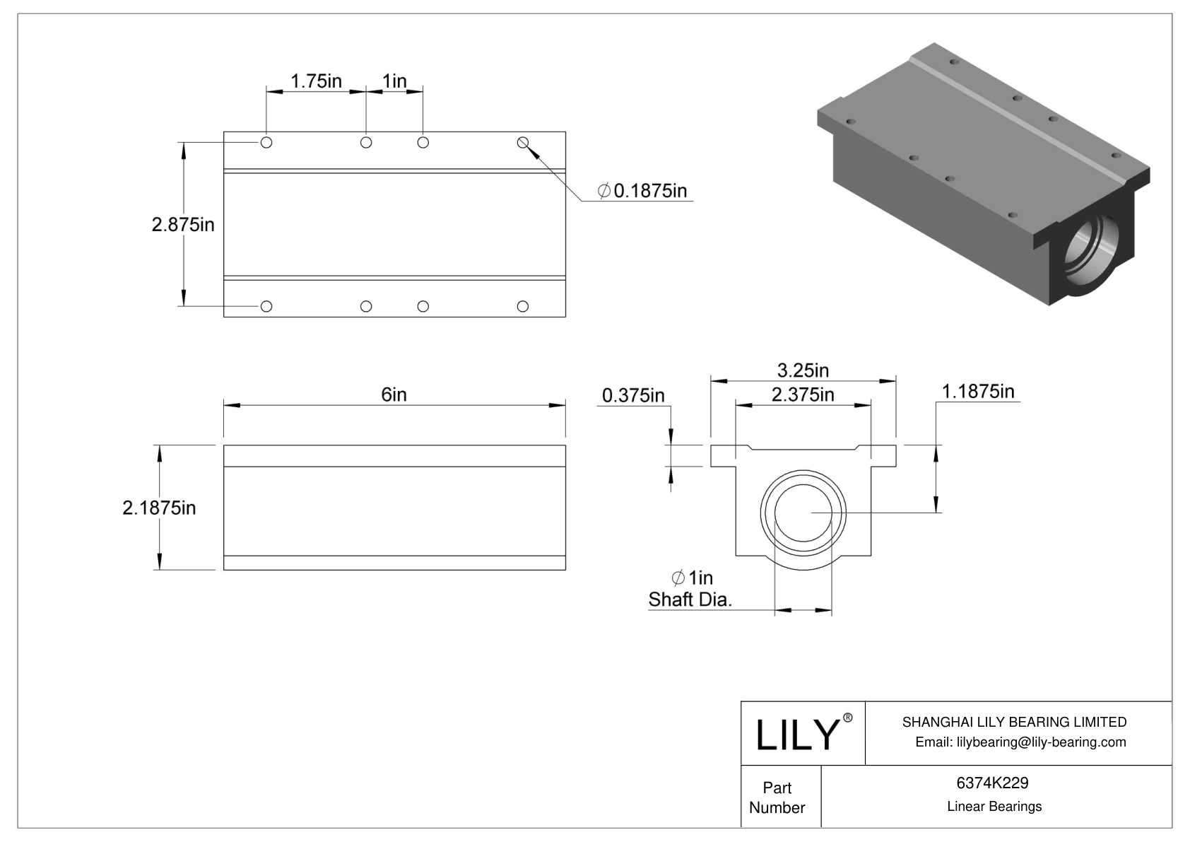 6374K229 Common Mounted Linear Sleeve Bearings Lily Bearing