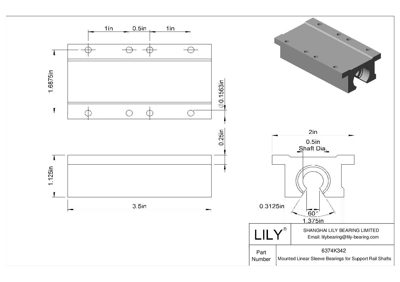 GDHEKDEC Common Mounted Linear Sleeve Bearings for Support Rail Shafts cad drawing