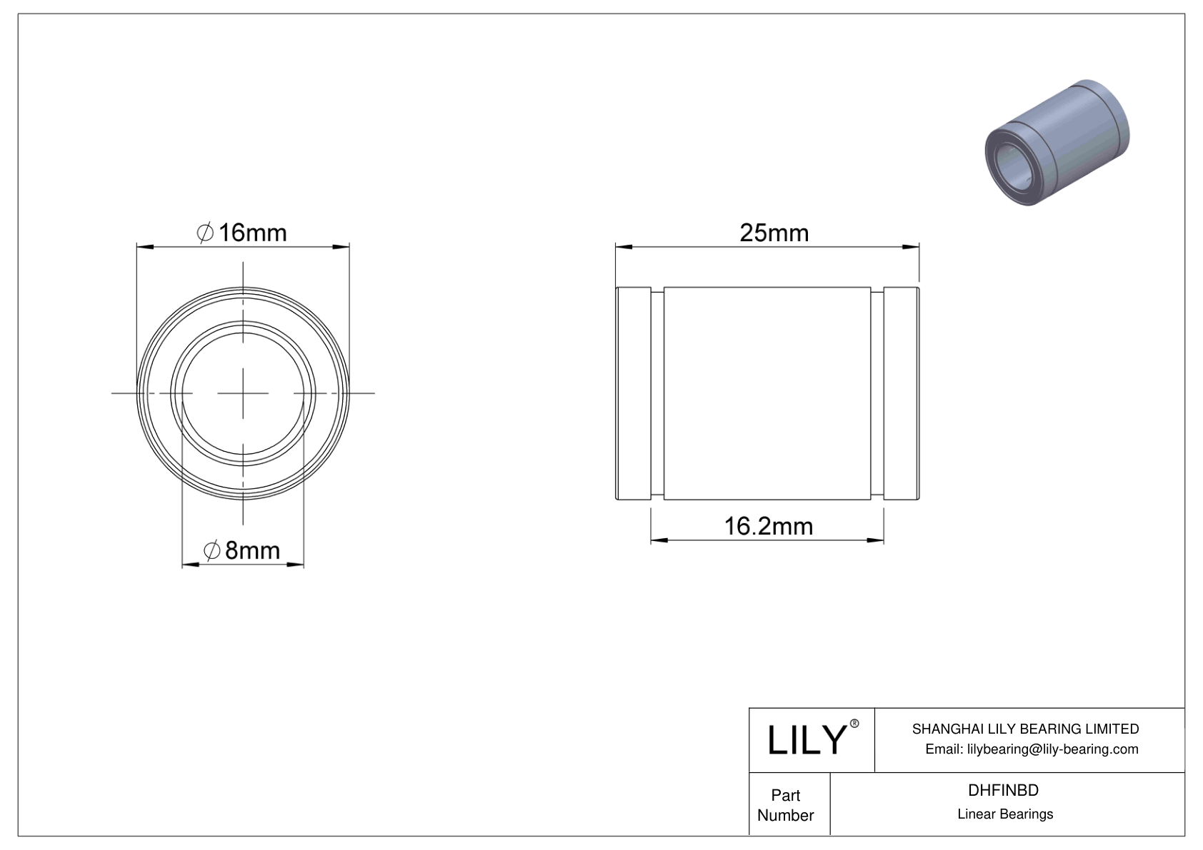 DHFINBD 高负荷直线球轴承 cad drawing