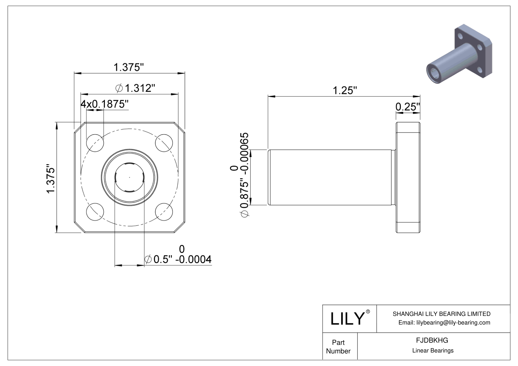 FJDBKHG 耐腐蚀法兰带座直线球轴承 cad drawing