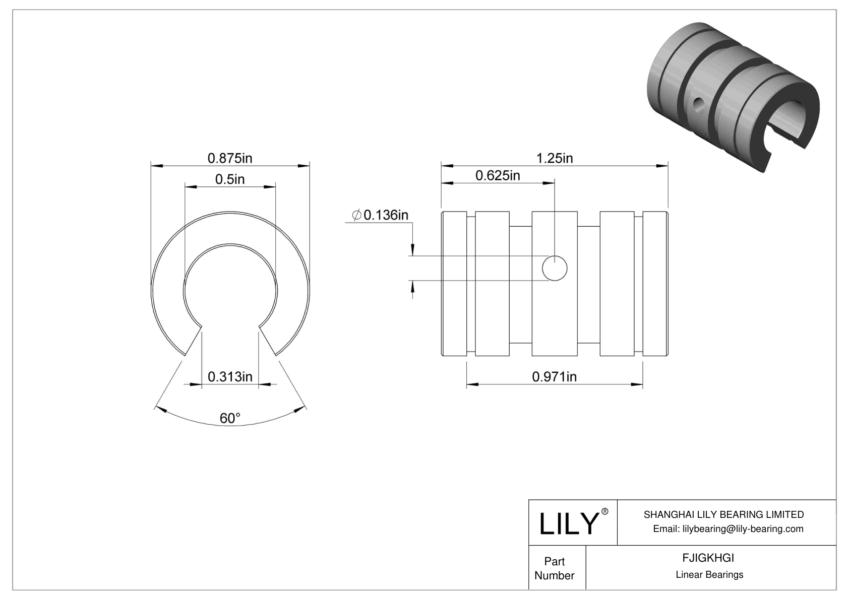 FJIGKHGI Common Linear Sleeve Bearings for Support Rail Shafts cad drawing
