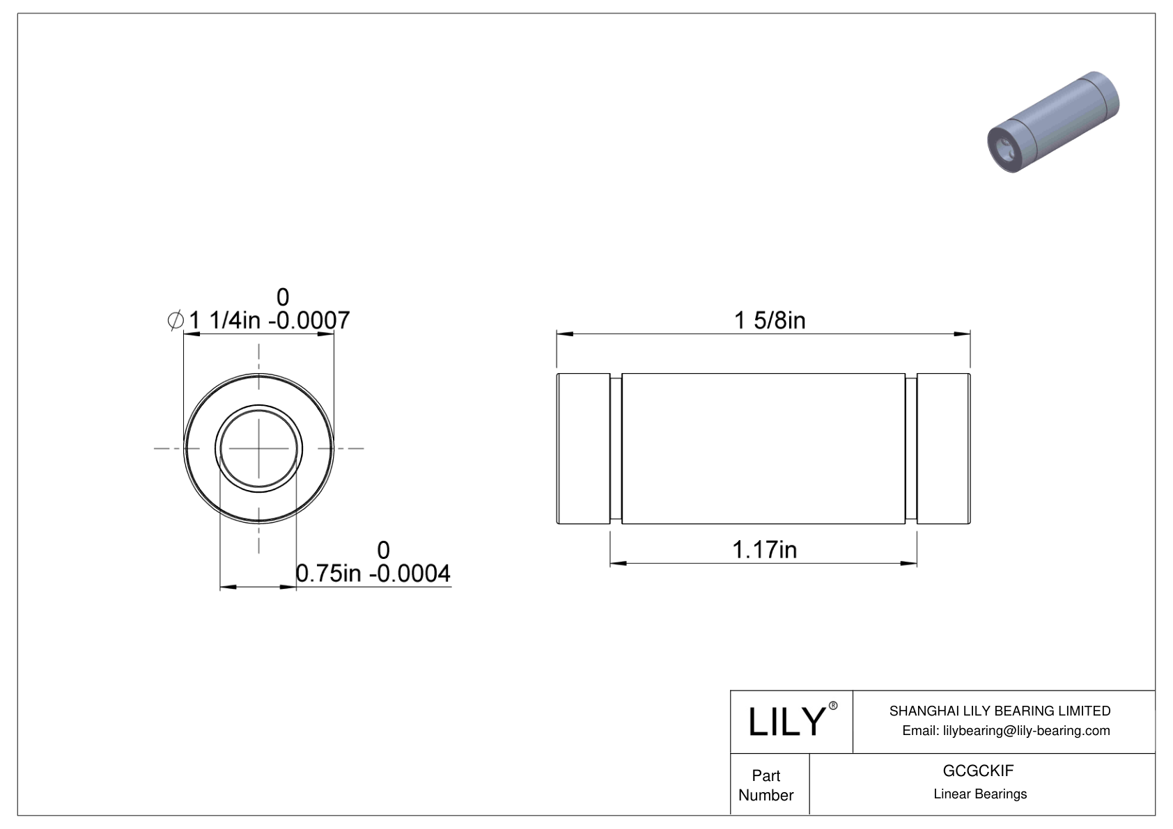 GCGCKIF 普通直线球轴承 cad drawing