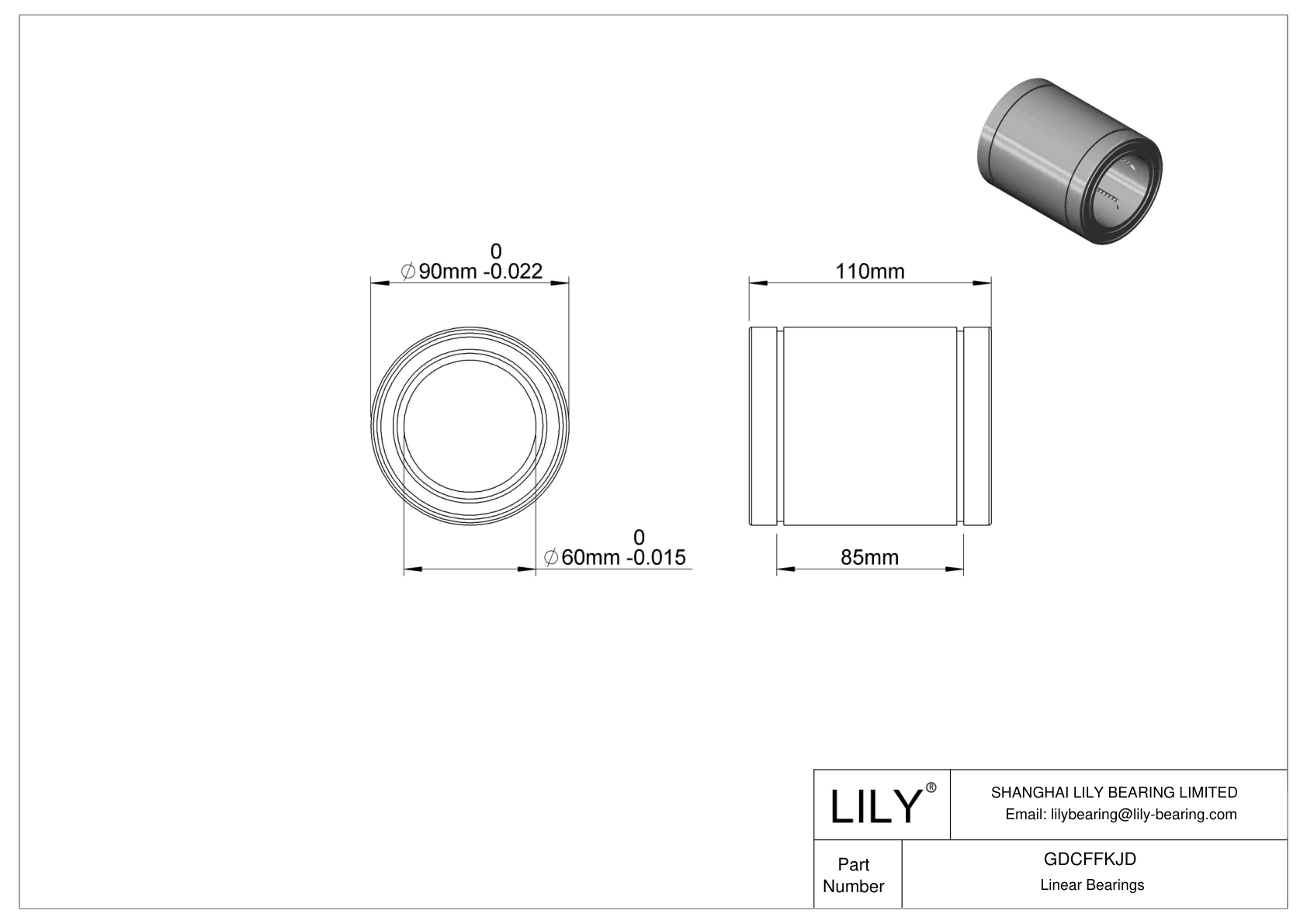 GDCFFKJD Rodamientos lineales a bolas de alta temperatura cad drawing