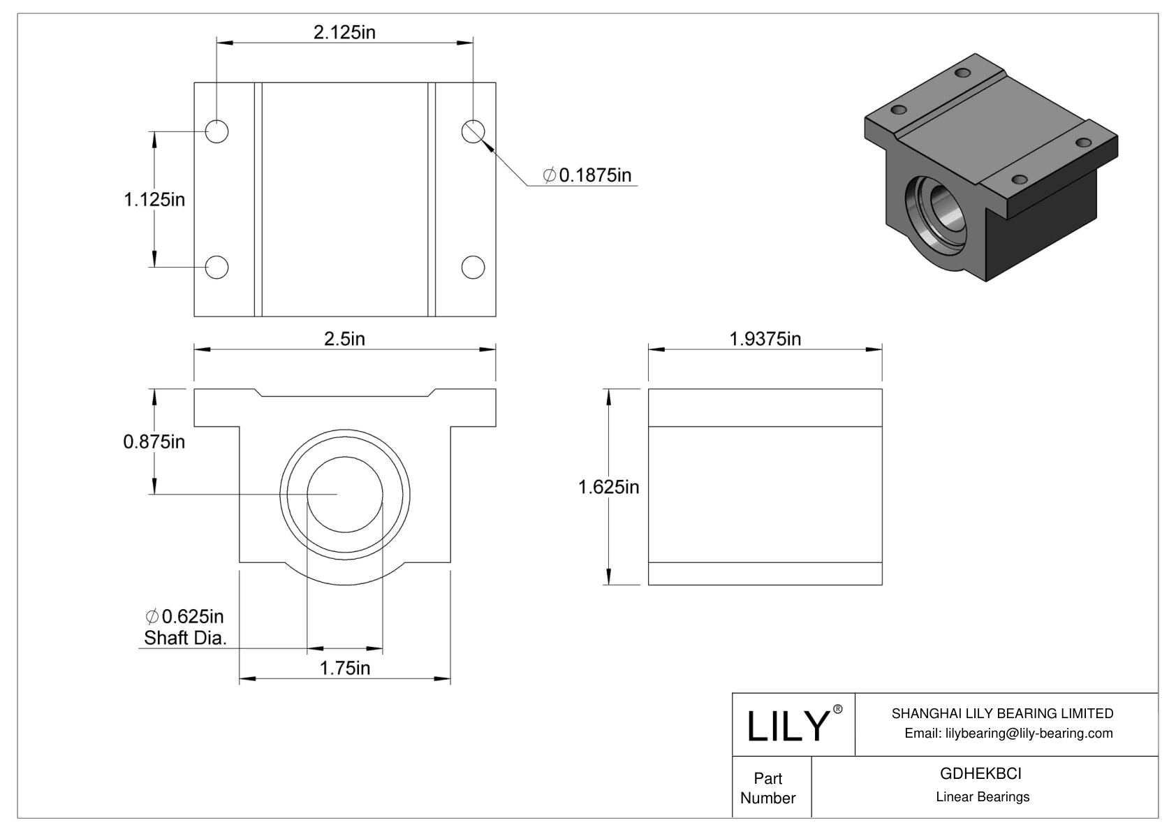 GDHEKBCI Common Mounted Linear Sleeve Bearings cad drawing