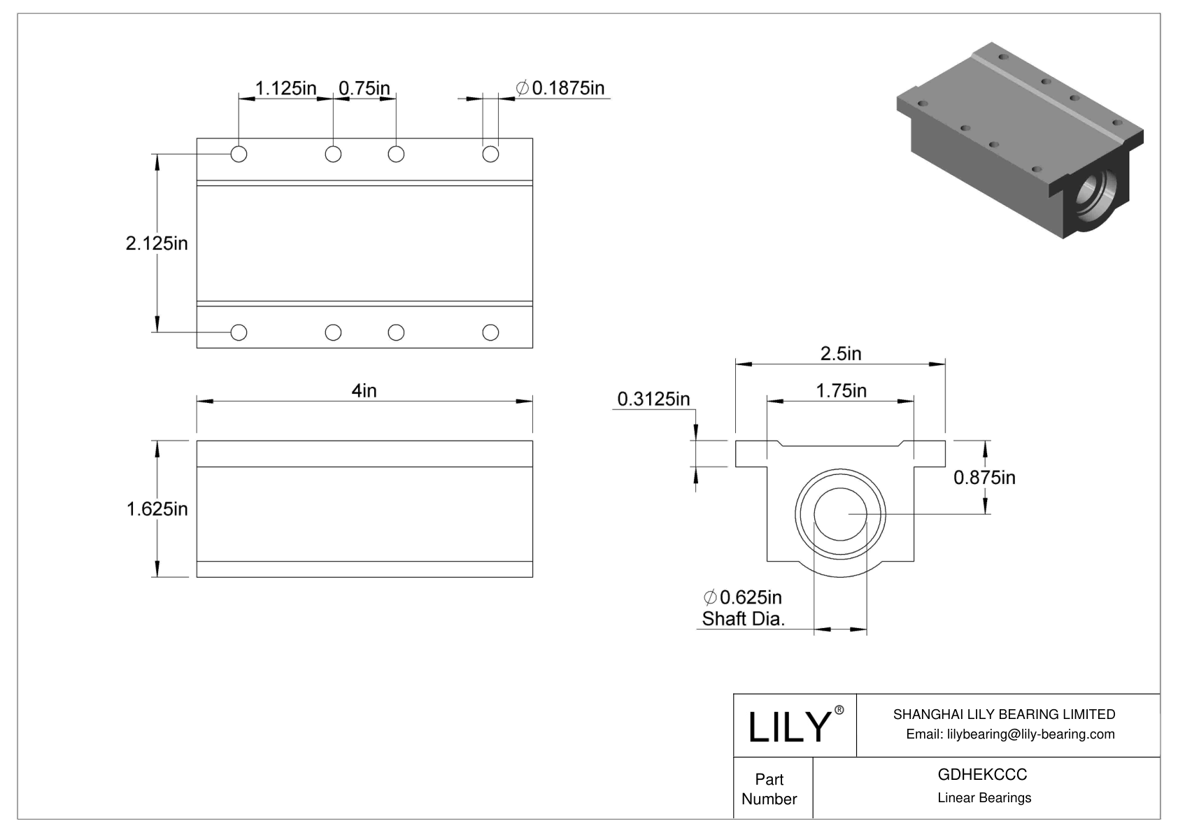 GDHEKCCC Common Mounted Linear Sleeve Bearings cad drawing