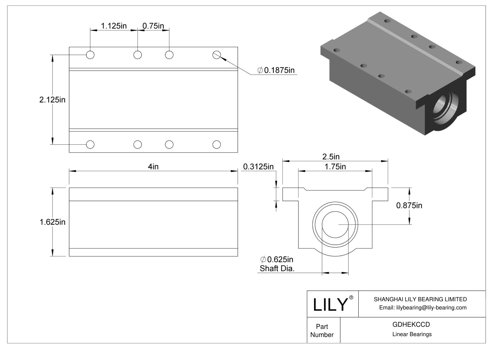GDHEKCCD Common Mounted Linear Sleeve Bearings cad drawing