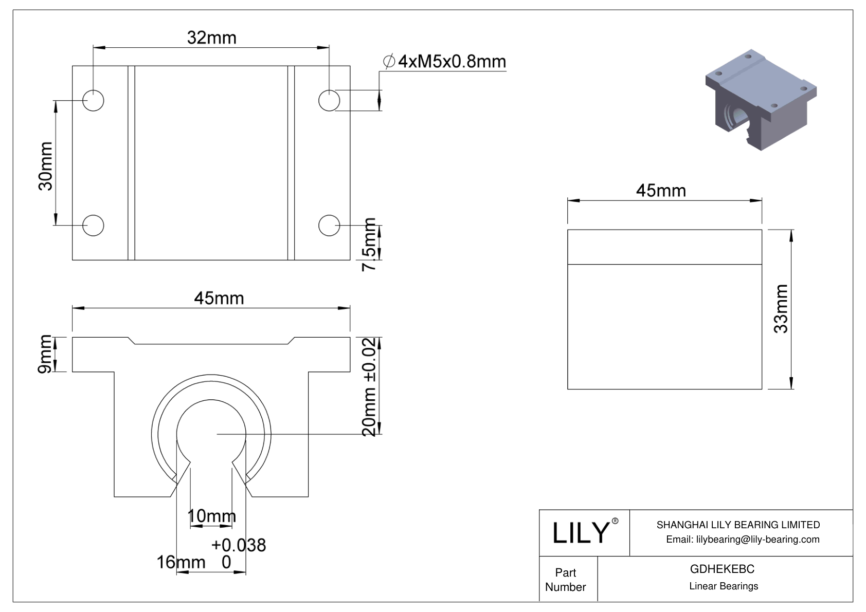 GDHEKEBC 用于支撑轨道轴的普通带座直线滑动轴承 cad drawing