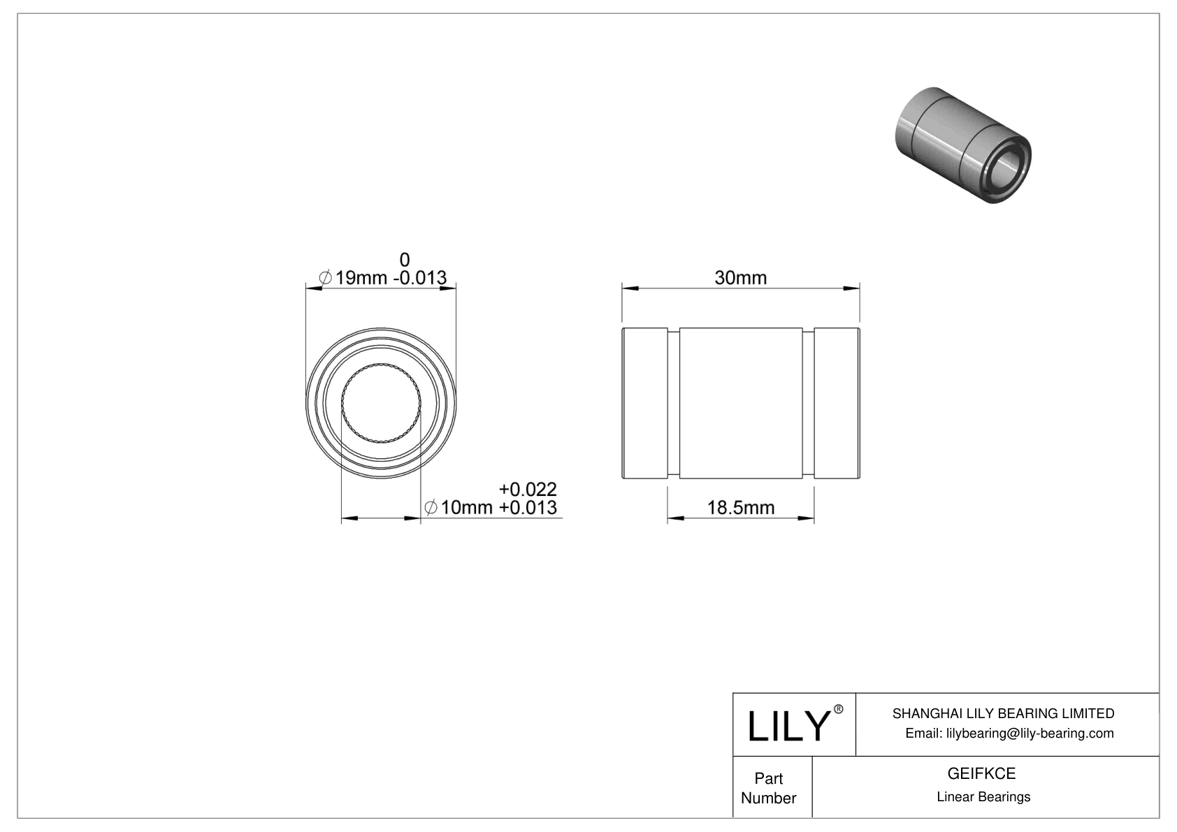 GEIFKCE 直线轴承和旋转球轴承 cad drawing