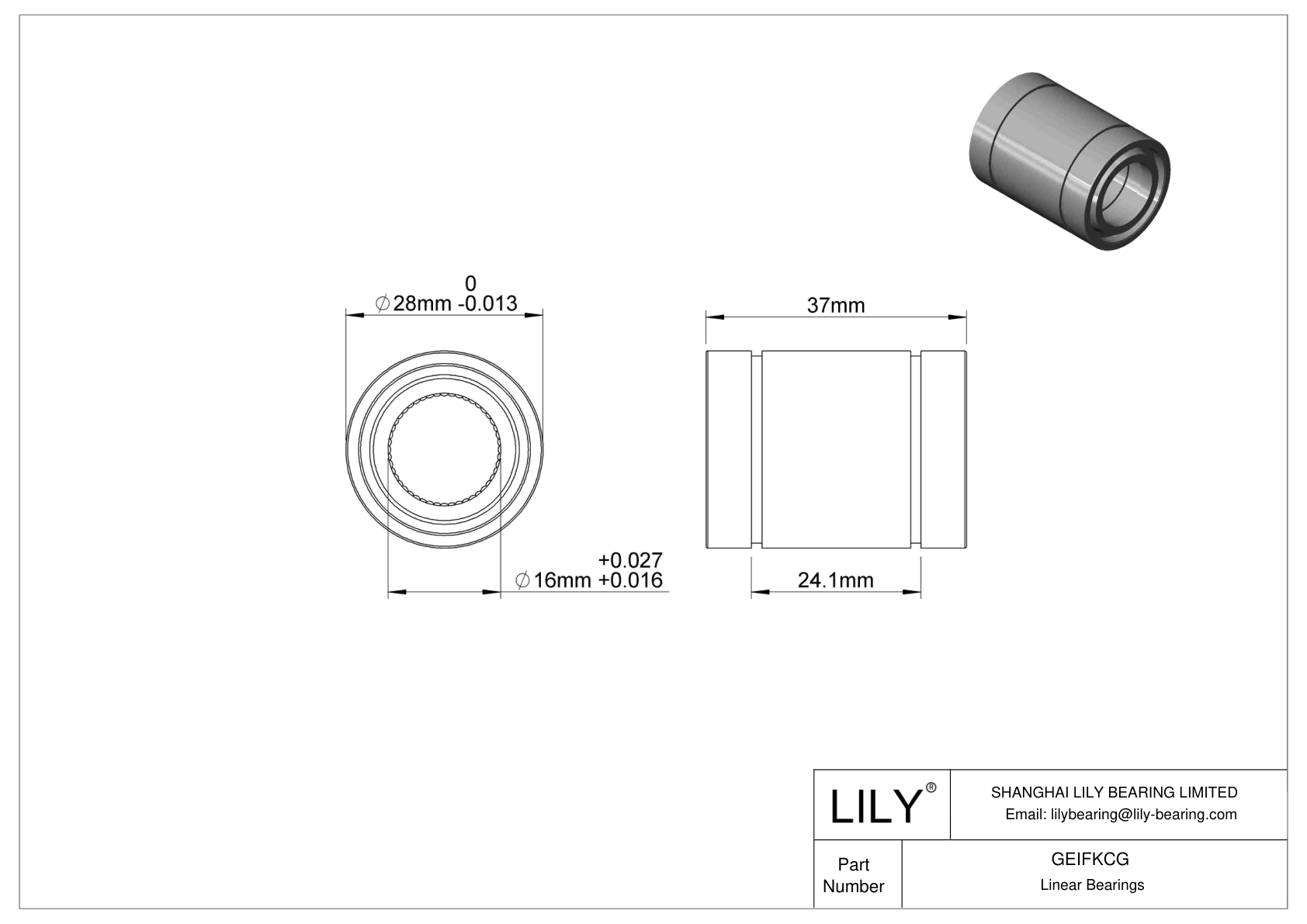 GEIFKCG 直线轴承和旋转球轴承 cad drawing