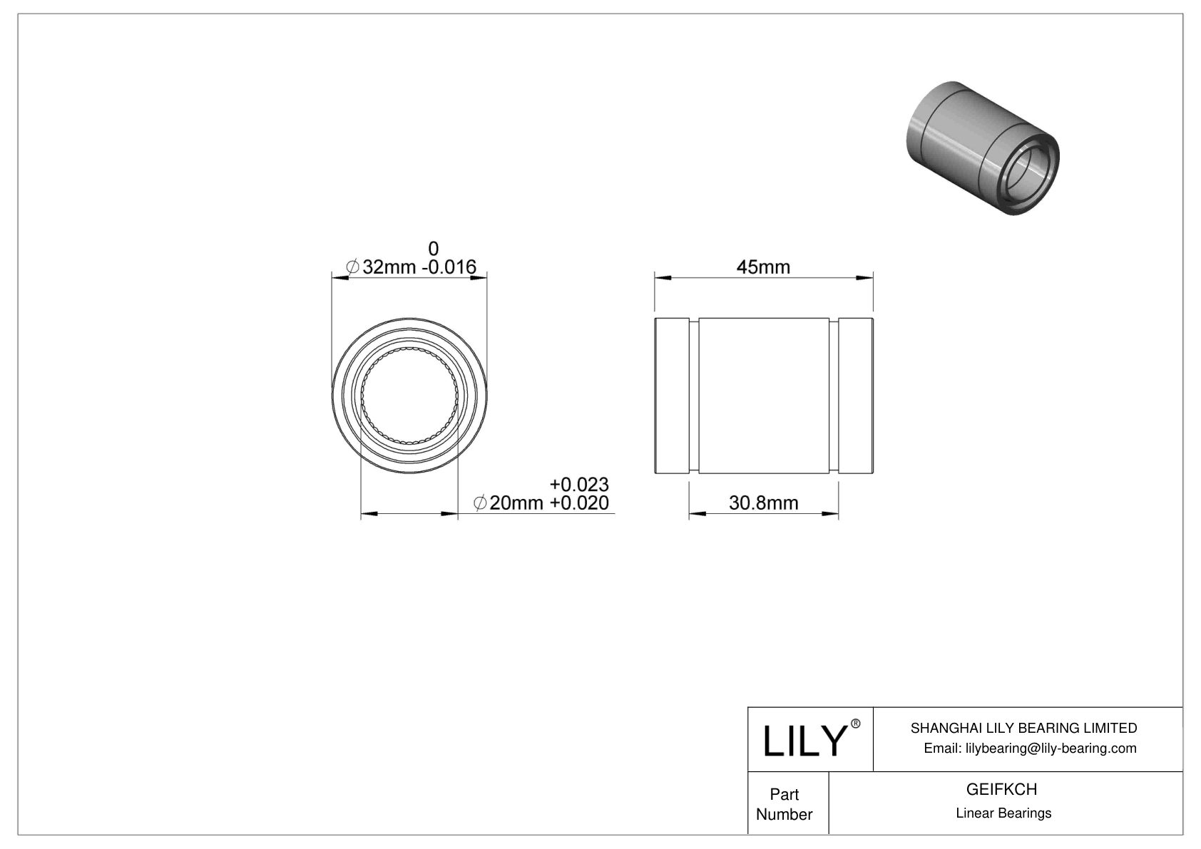 GEIFKCH 直线轴承和旋转球轴承 cad drawing