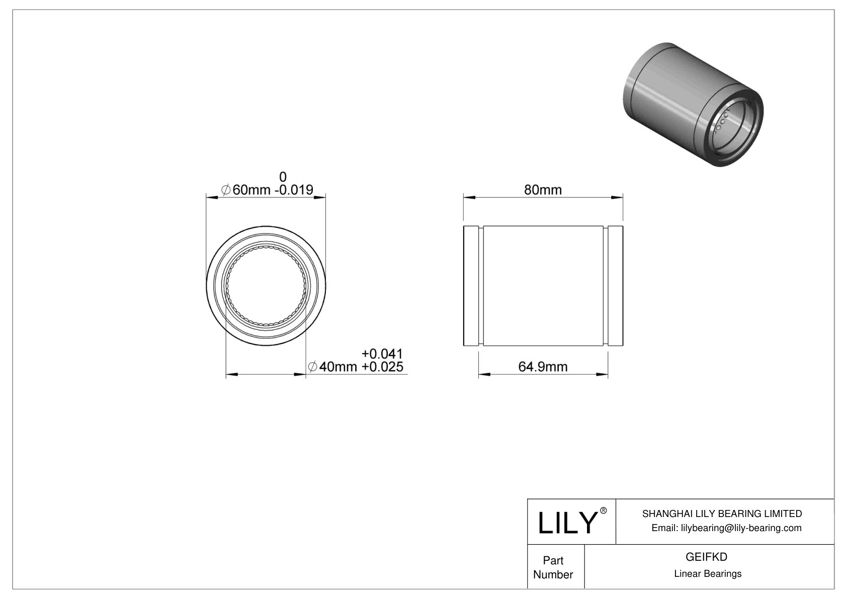 GEIFKD Rodamientos de Bolas Lineales y Rotativos cad drawing