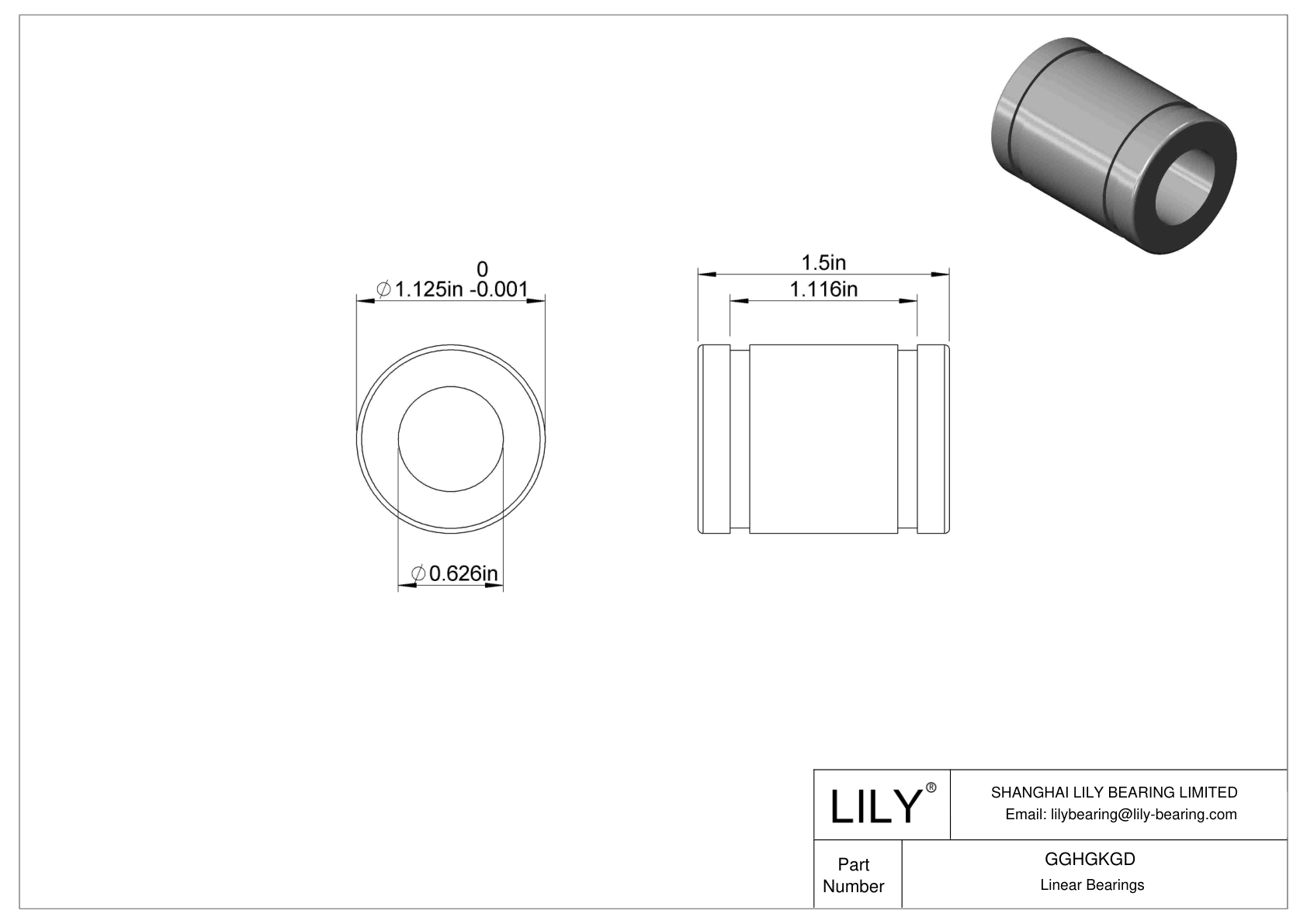 GGHGKGD Food Industry Linear Sleeve Bearings cad drawing