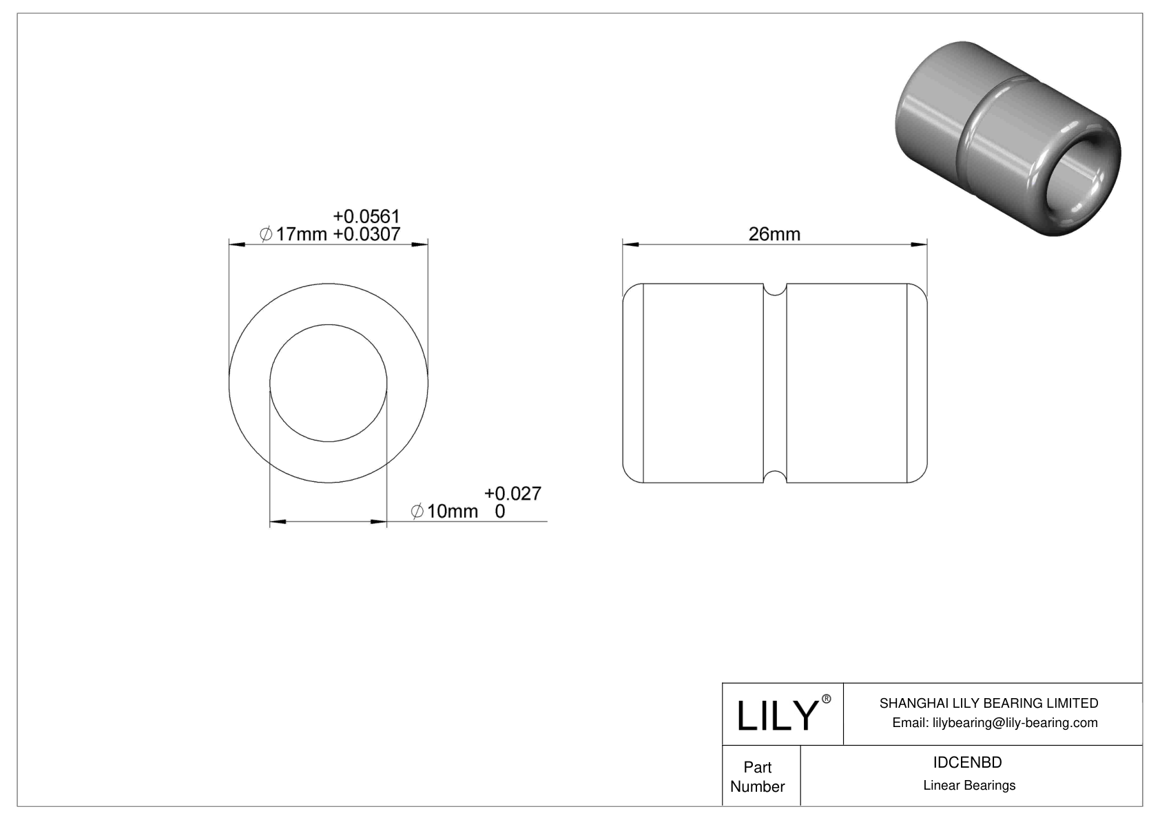 IDCENBD 高速超薄直线滑动轴承 cad drawing