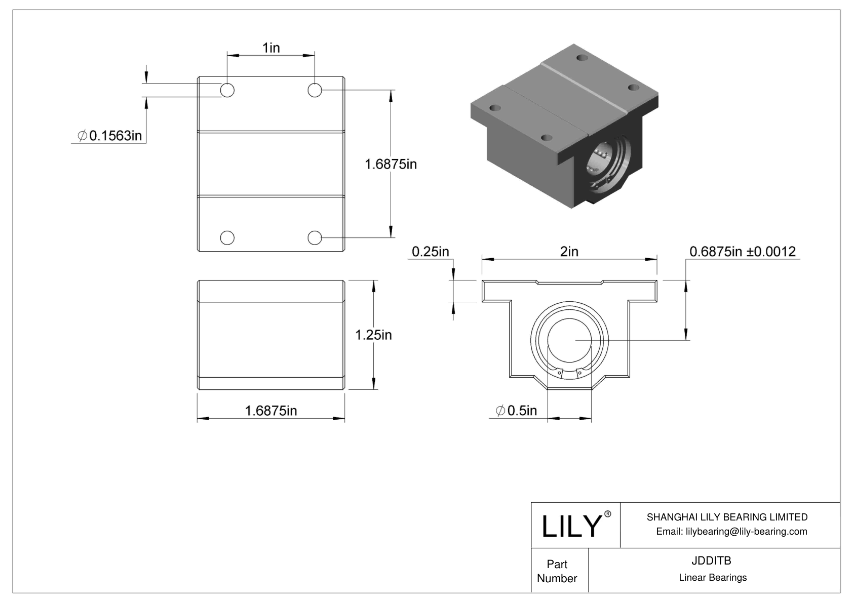 JDDITB Rodamientos lineales a bolas de montaje común cad drawing