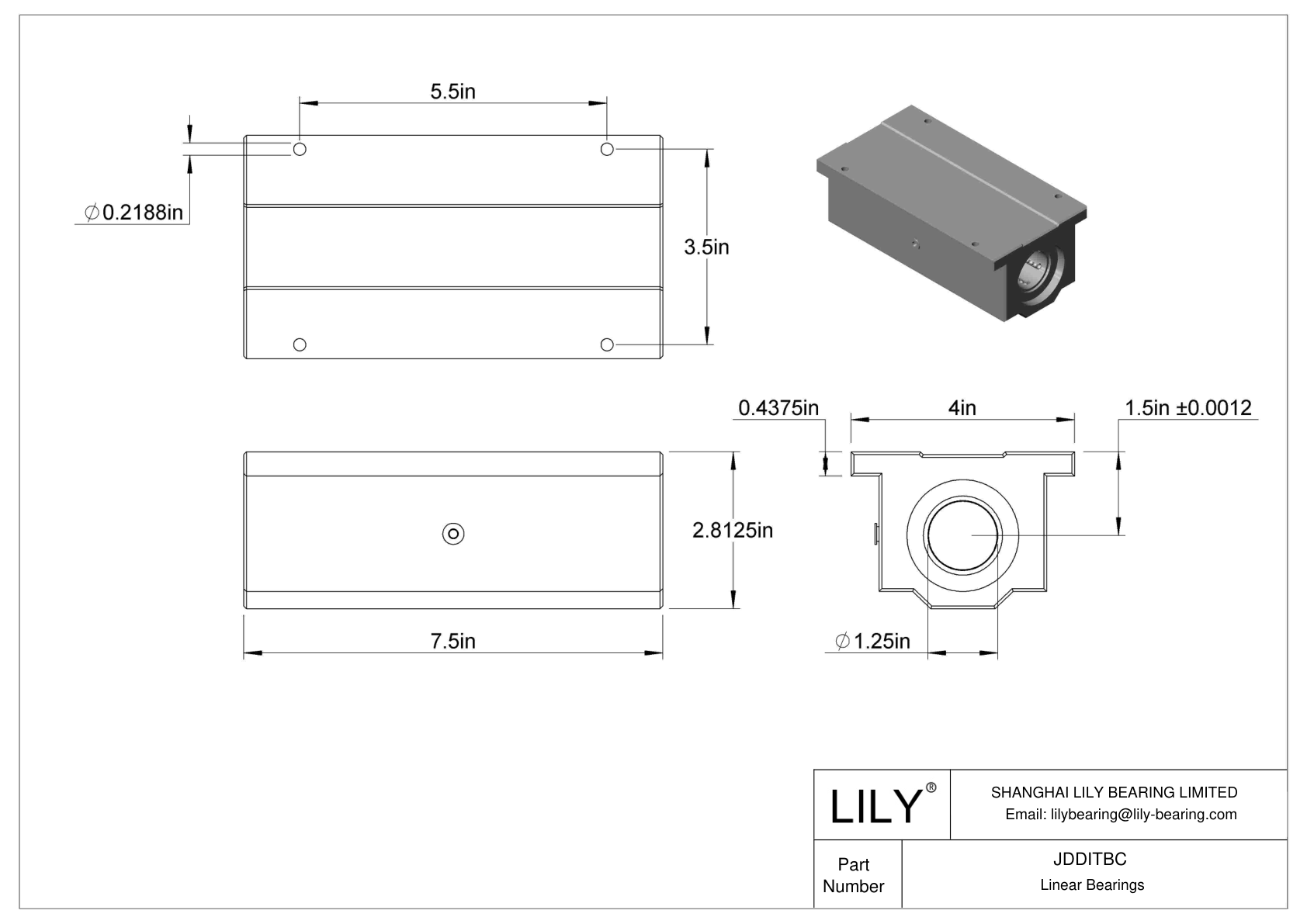 JDDITBC 普通带座直线球轴承 cad drawing