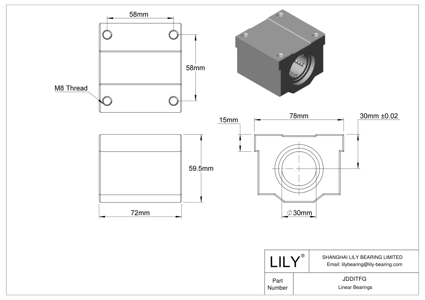 9338T56 Common Mounted Linear Ball Bearings LILY Bearing