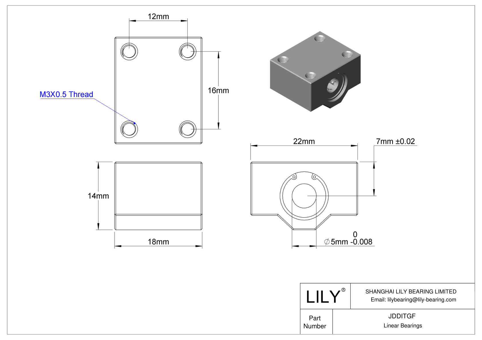 JDDITGF 普通带座直线球轴承 cad drawing